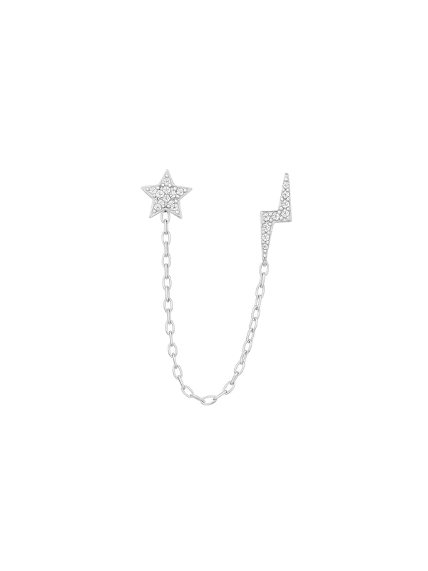 Brinco Raio e Estrela - Prata 925