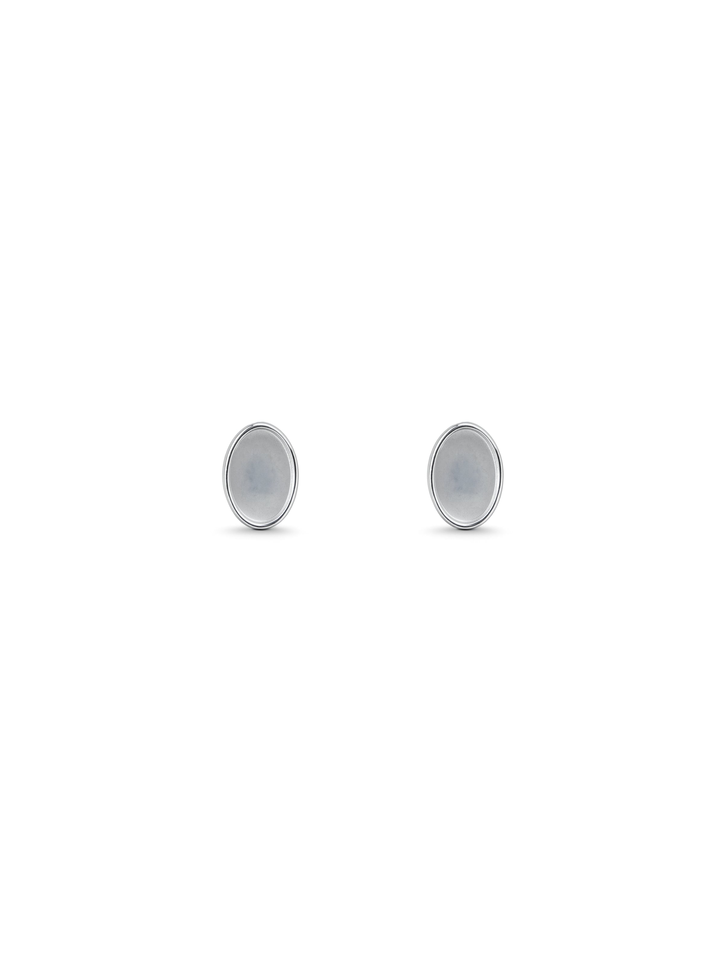 Brinco Oval Perolado - Prata 925
