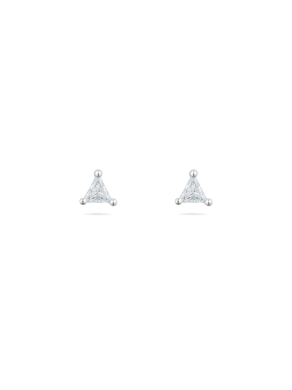Brinco Triângulo Cristal - Prata 925