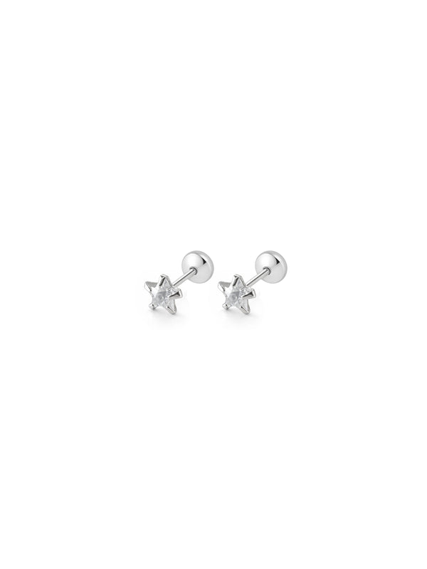 Brinco Estrelinha Baby Press - Prata 925