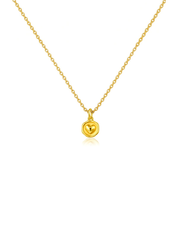 Colar Medalhinha de Coração - Dourado