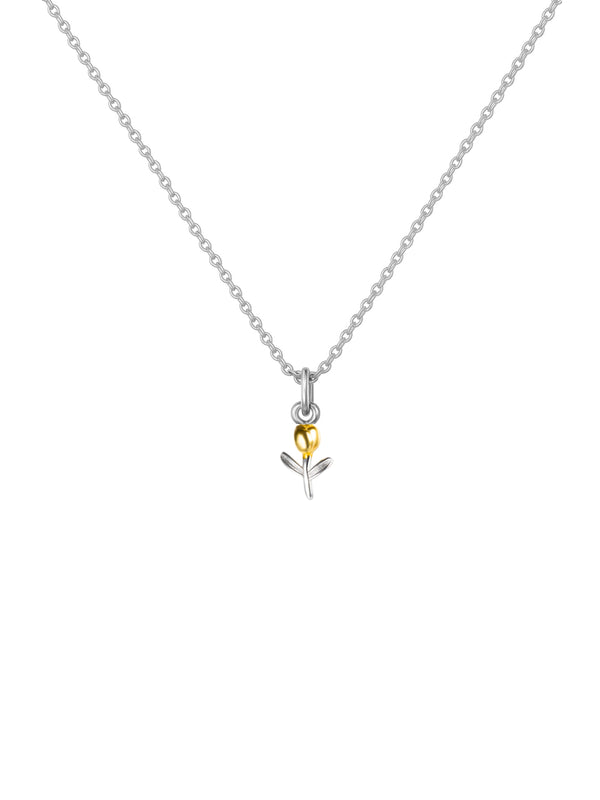 Colar Tulipa Dourada - Prata 925
