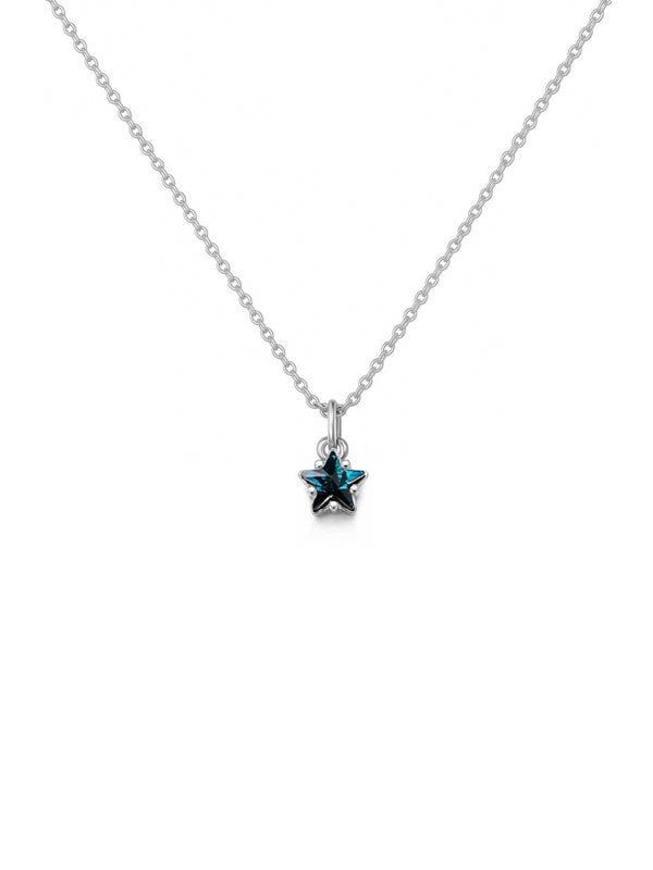 Colar Estrela Azul Brilhante - Prata 925