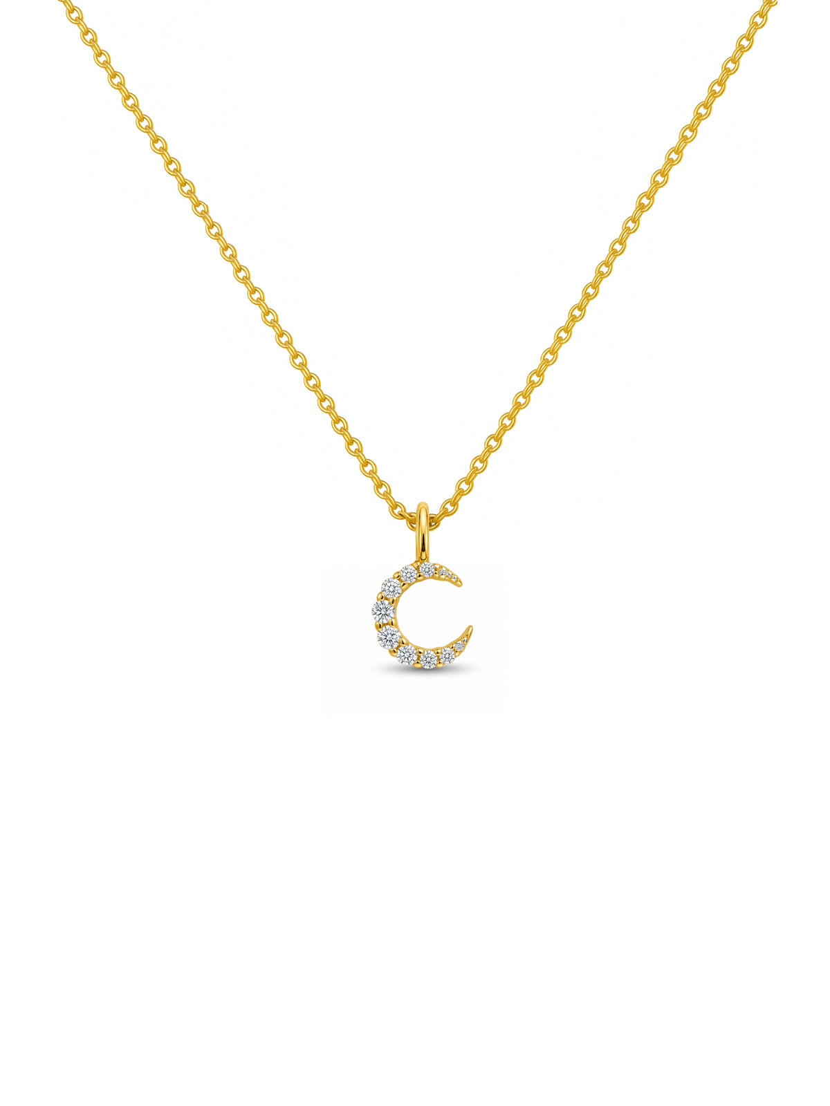 Colar Lua Cravejada - Dourado