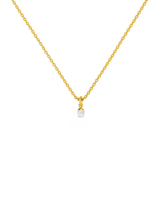 Colar Mini Pedra de Cristal Natural - Dourado