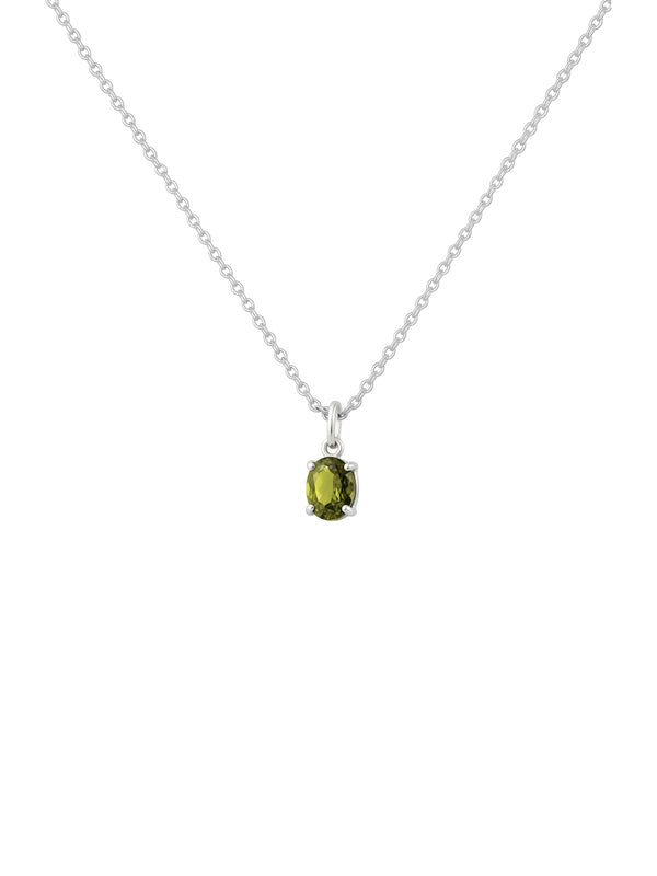 Colar Oval Peridoto - Prata 925