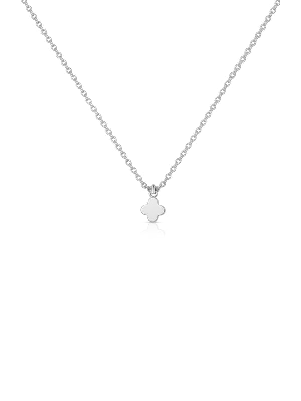 Colar Mini Trevo Liso - Prata 925