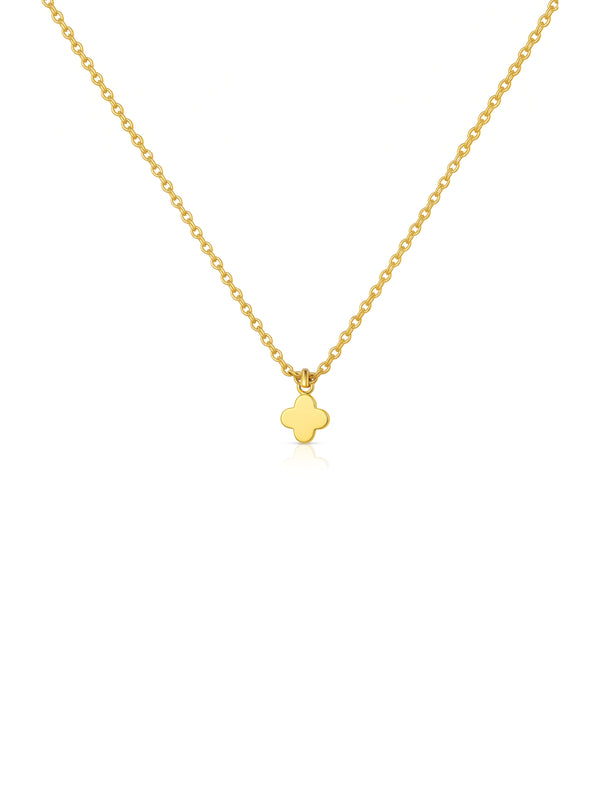 Colar Mini Trevo Liso - Dourado