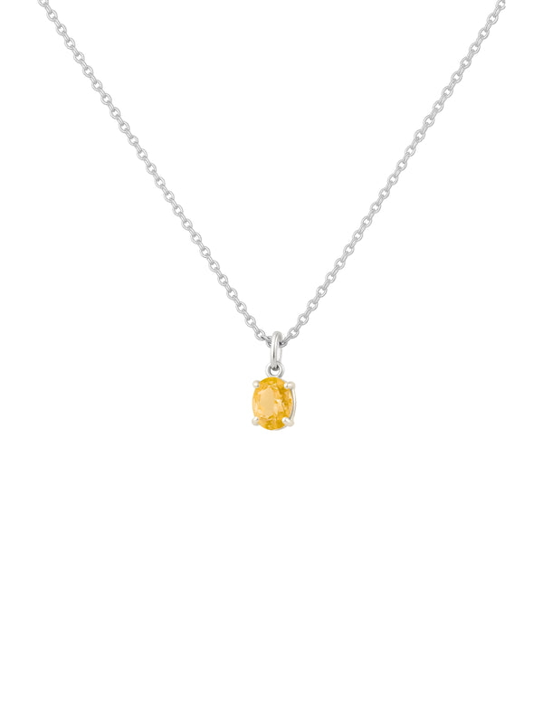 Colar Oval Citrino - Prata 925