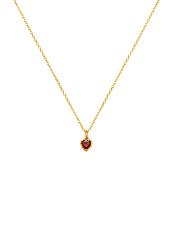 Colar Mini Coração Vermelho - Dourado