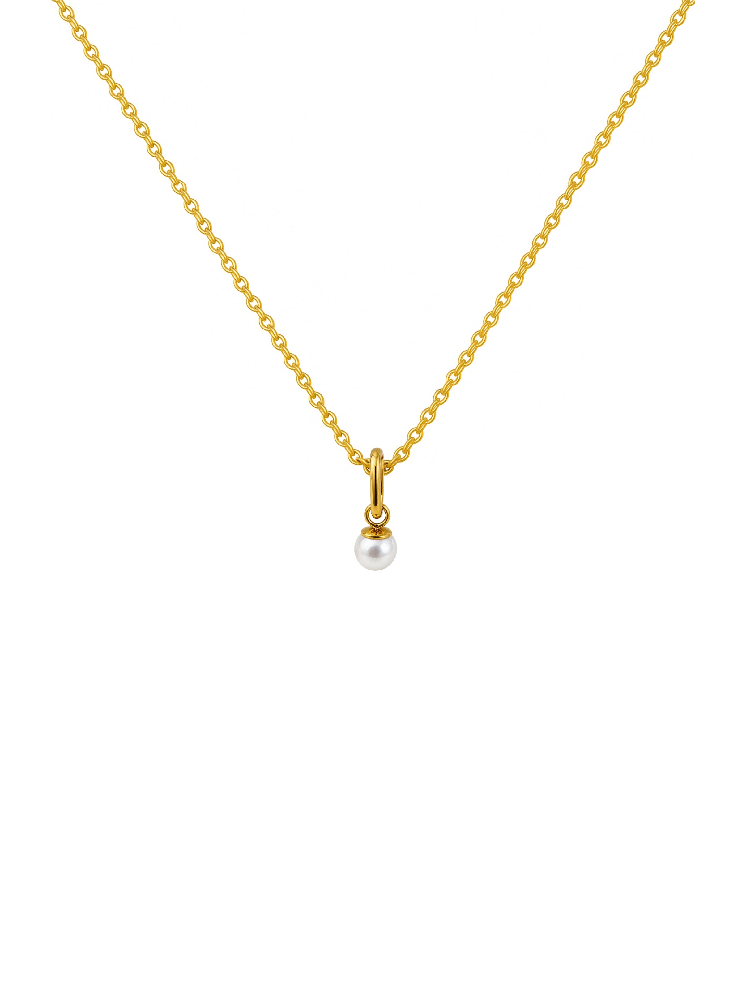 Colar Mini Pérola Natural - Dourado