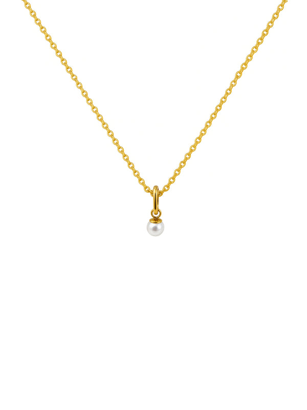 Colar Mini Pérola Natural - Dourado