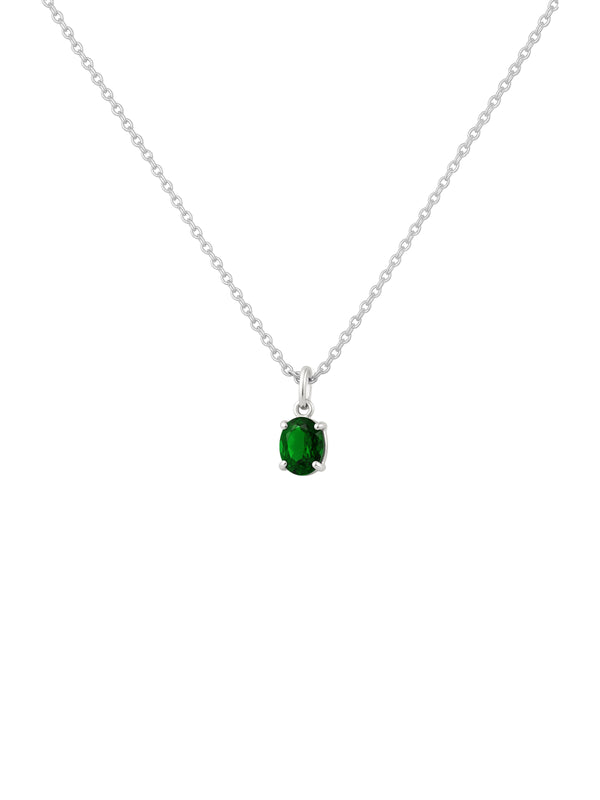 Colar Oval Esmeralda - Prata 925