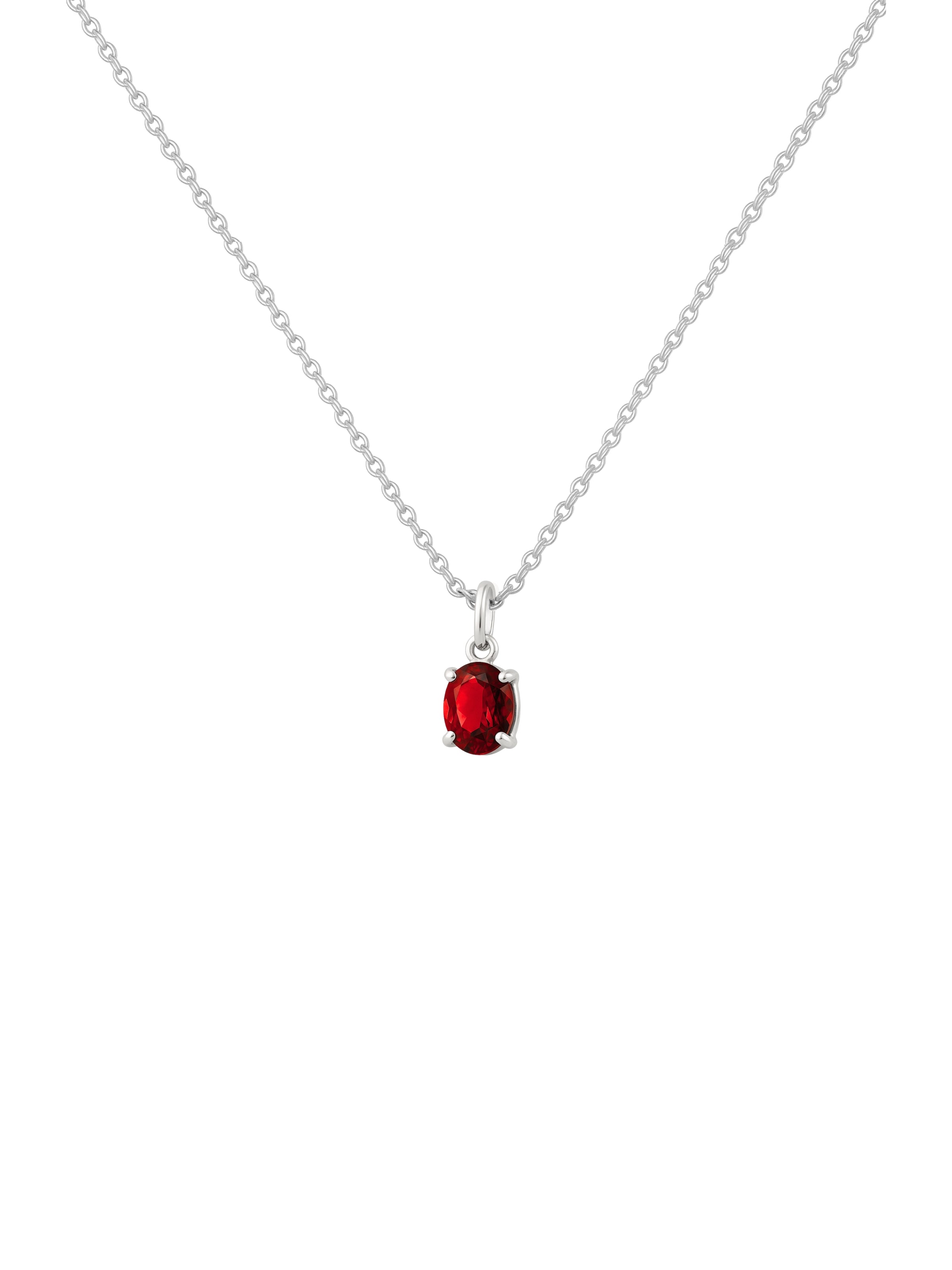 Colar Oval Rubi - Prata 925