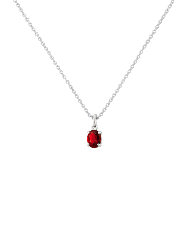 Colar Oval Rubi - Prata 925