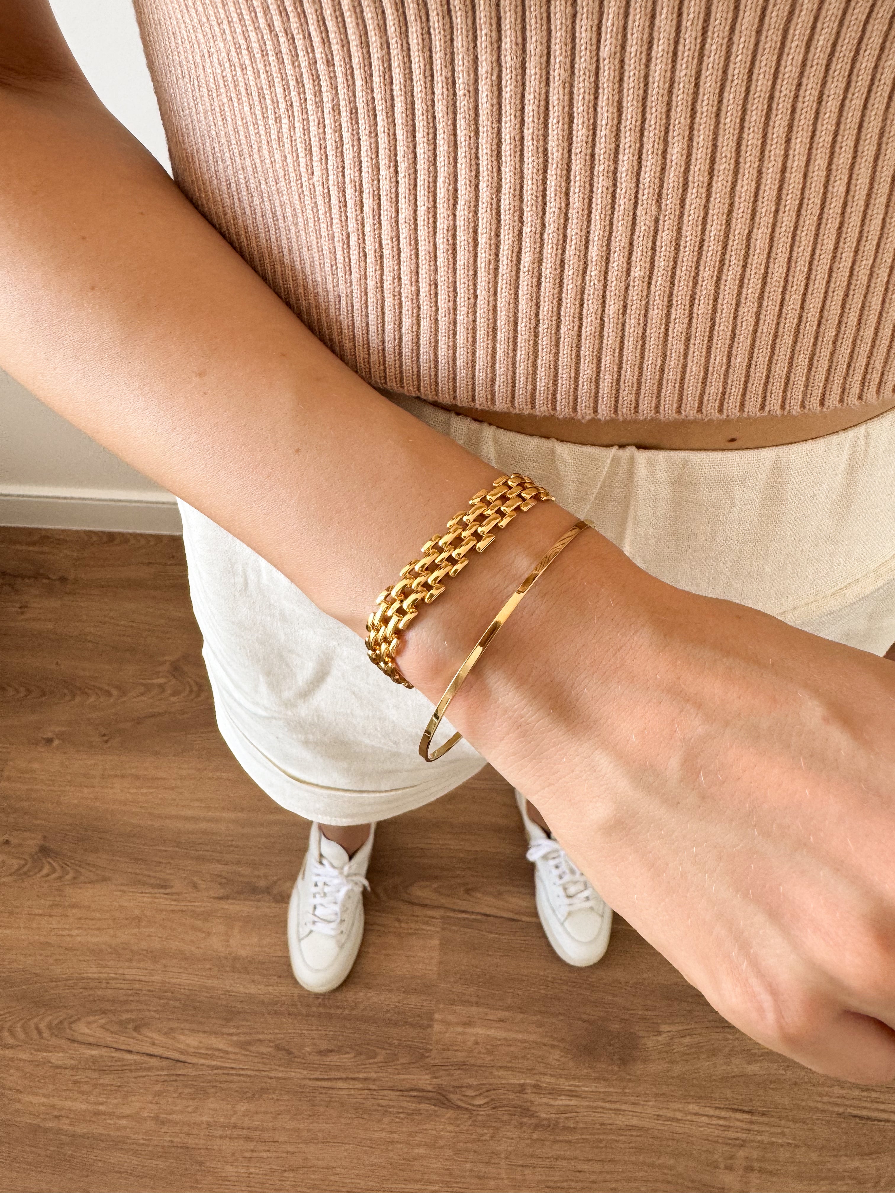 Bracelete Liso 2mm - Dourado