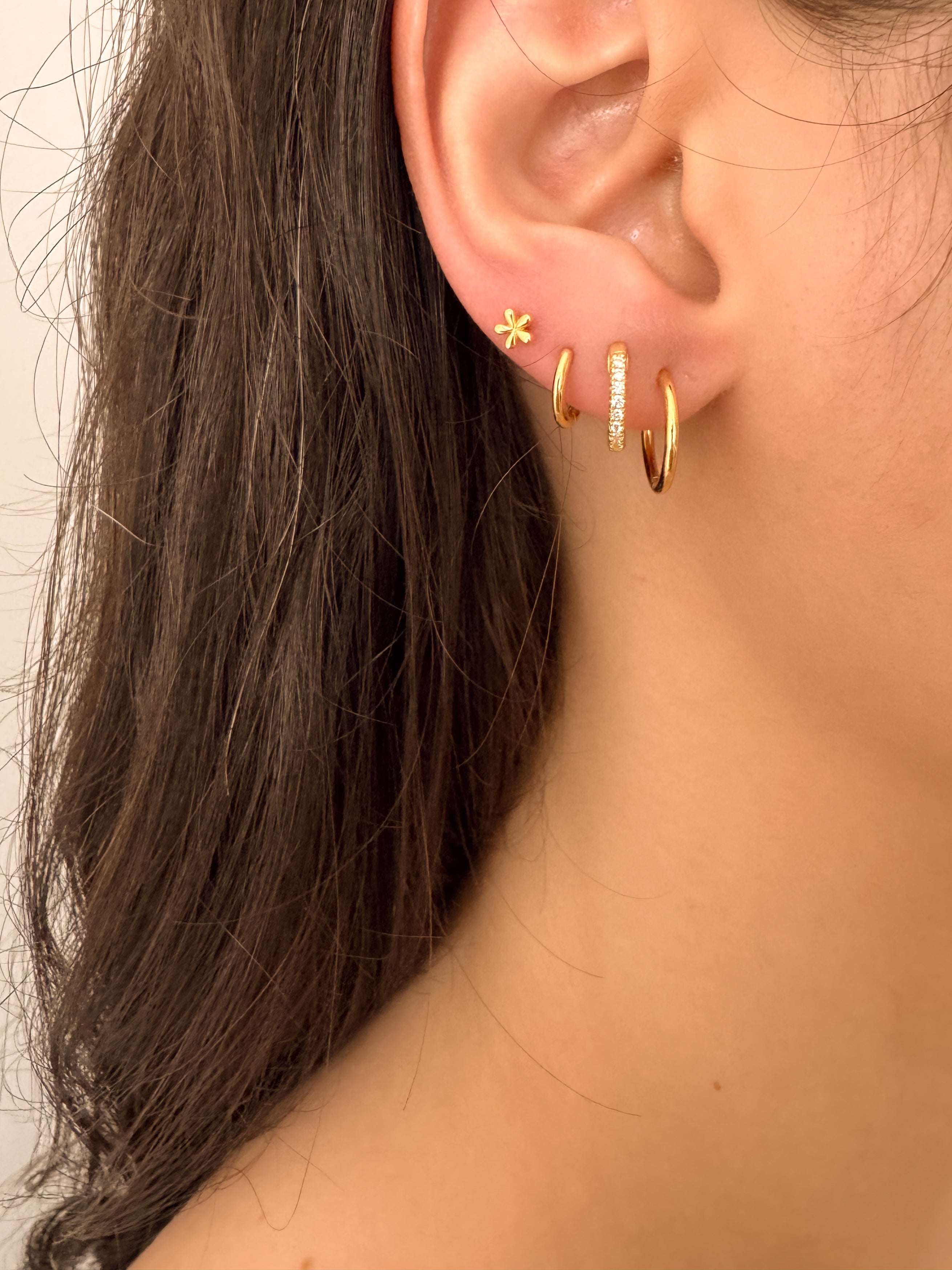 Conjunto de Argolinhas Click - Dourado