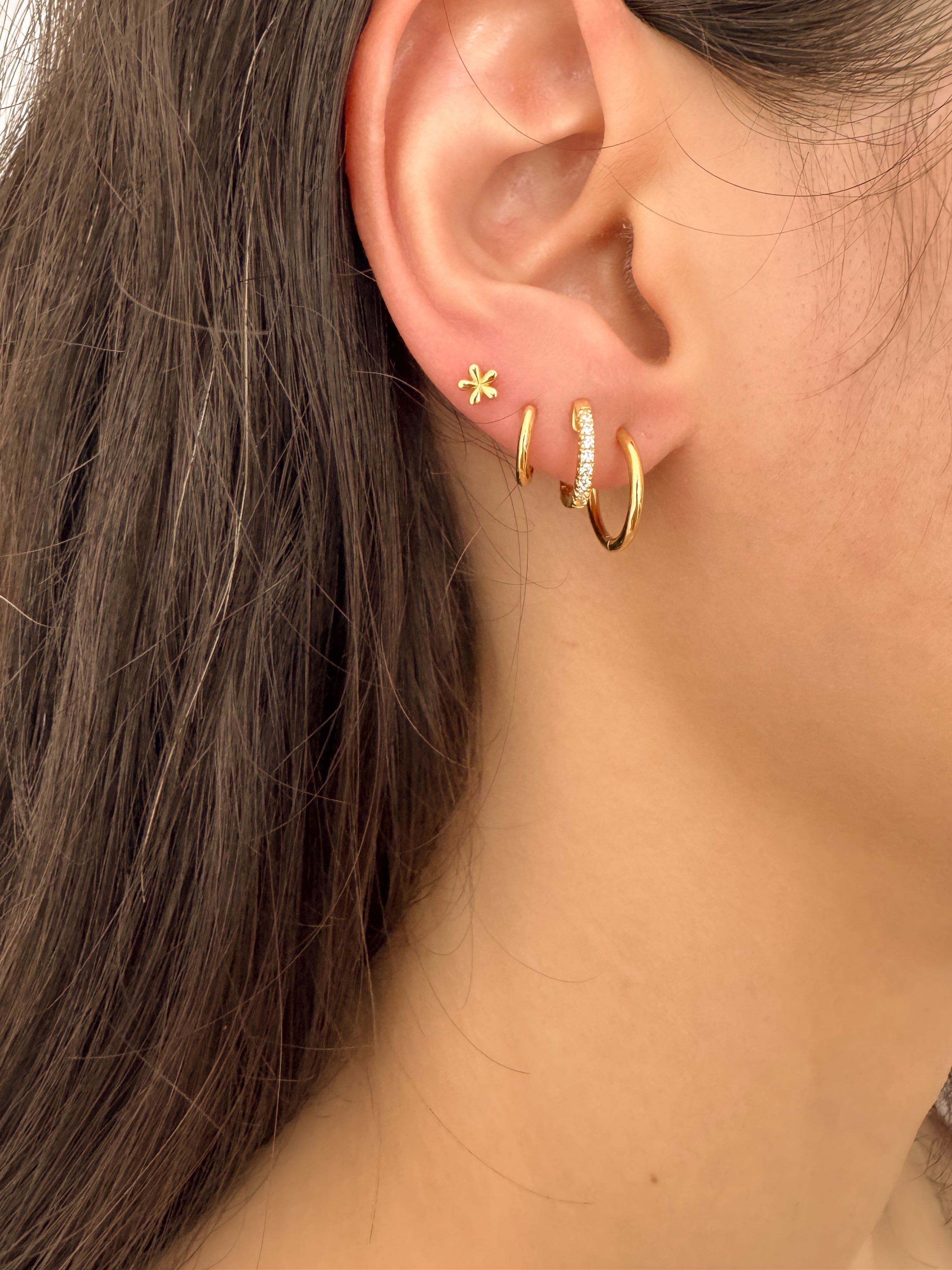 Conjunto de Argolinhas Click - Dourado