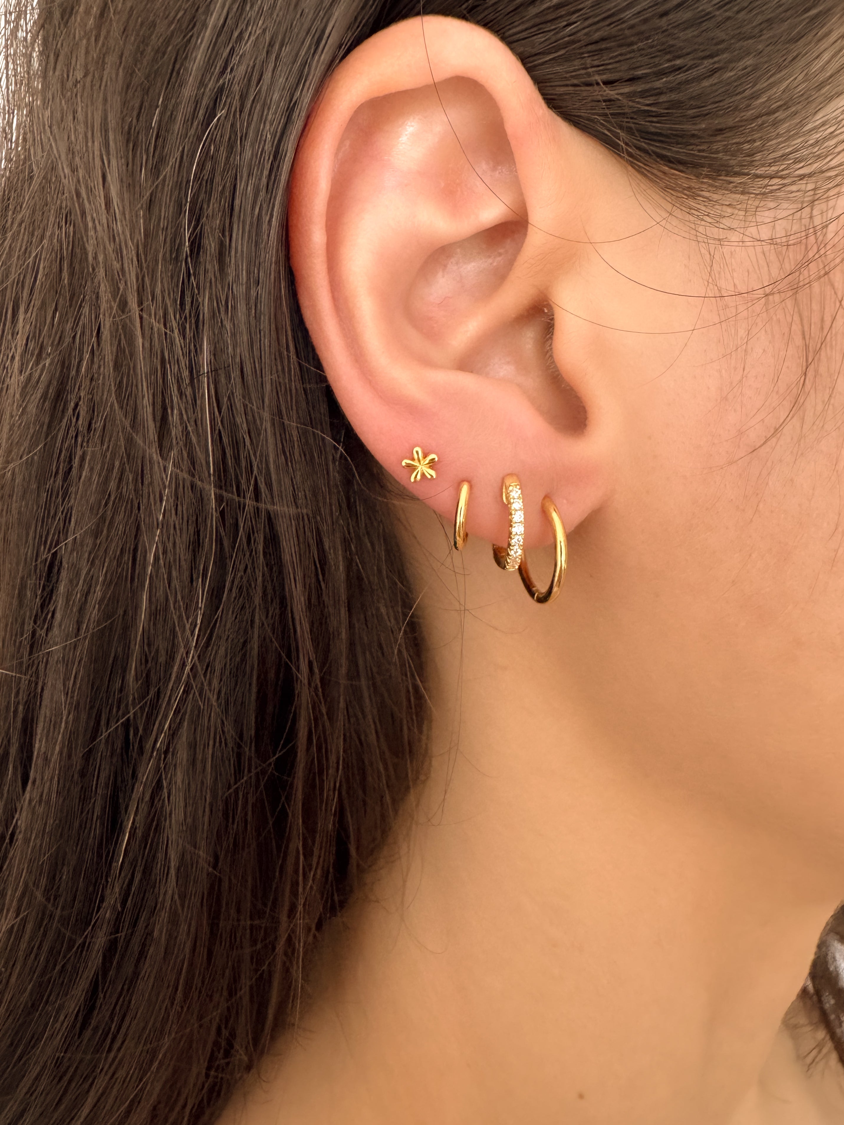 Conjunto de Argolinhas Click - Dourado