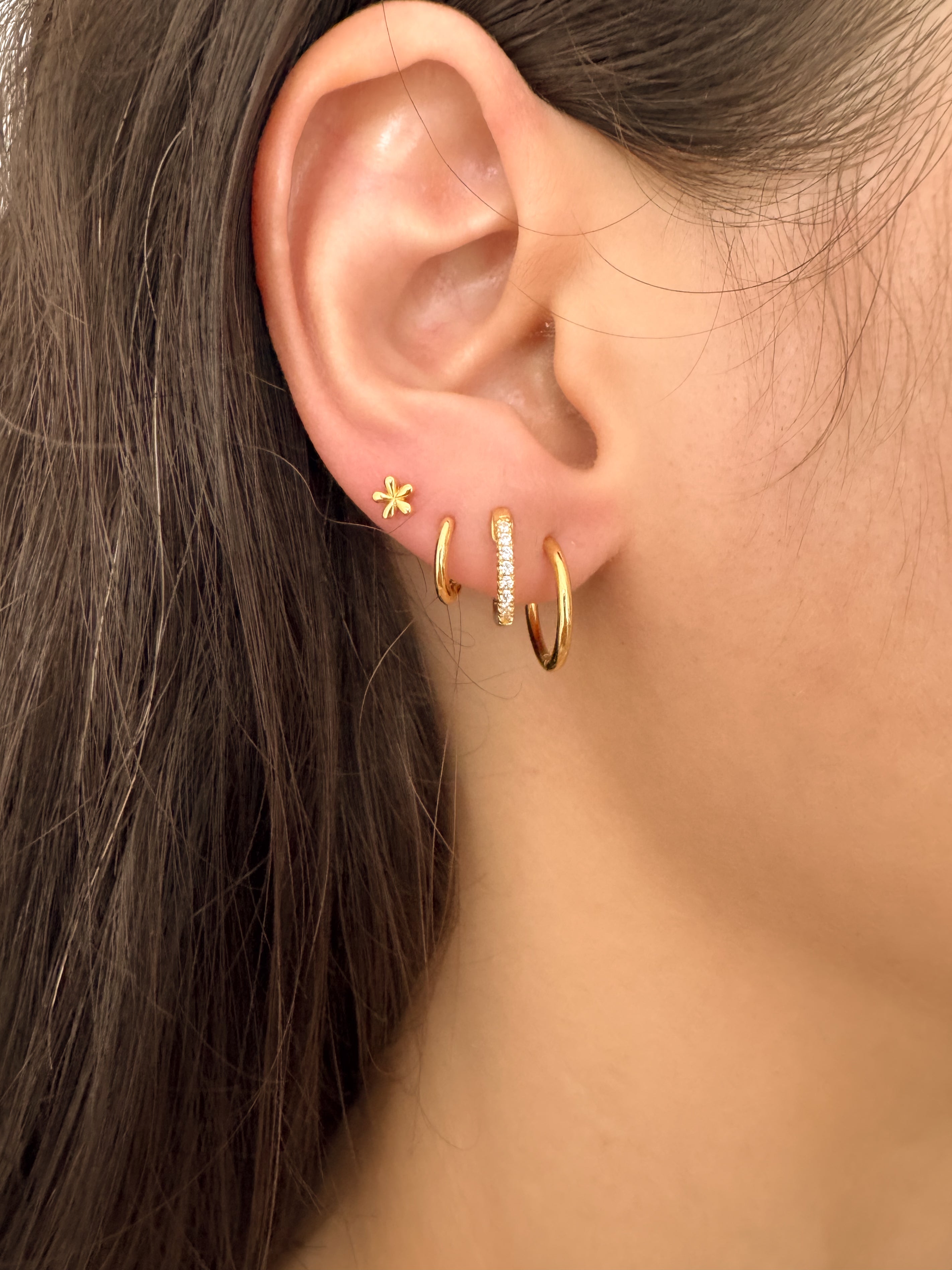 Conjunto de Argolinhas Click - Dourado