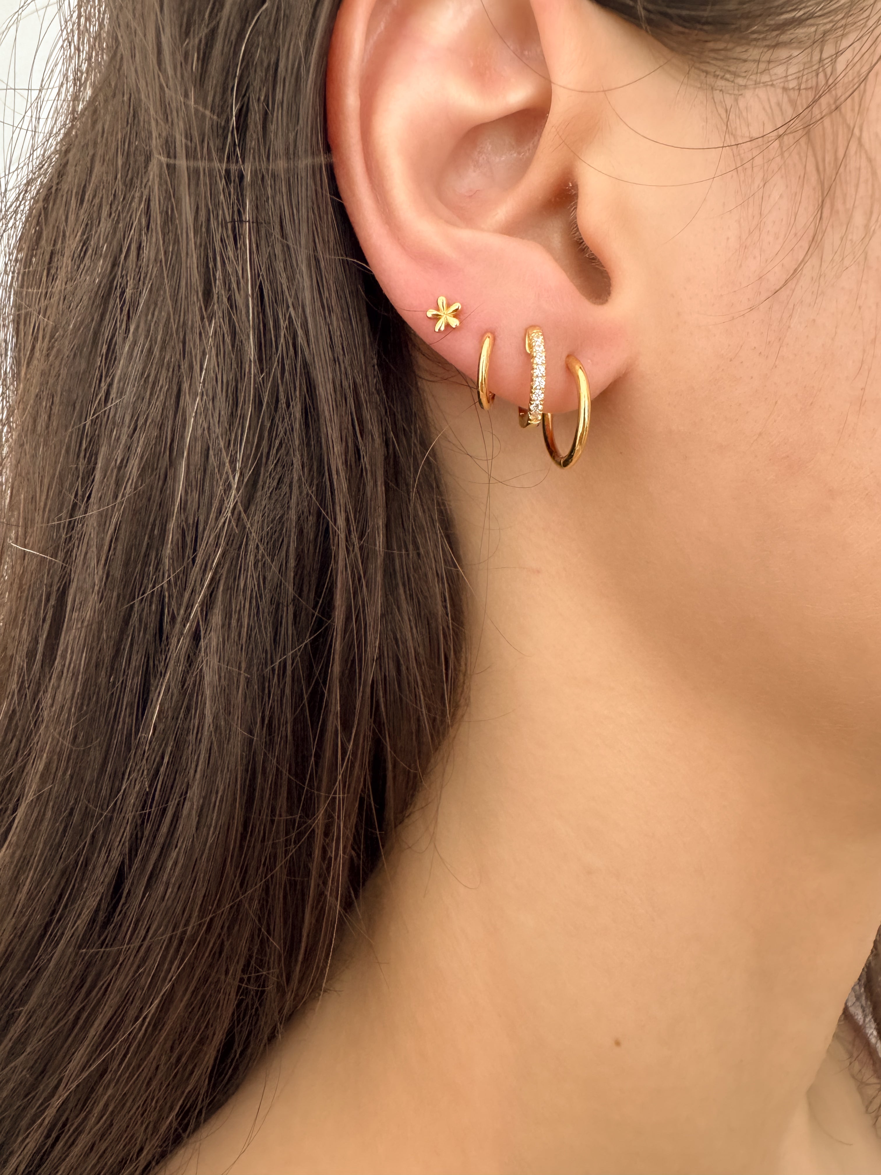 Conjunto de Argolinhas Click - Dourado