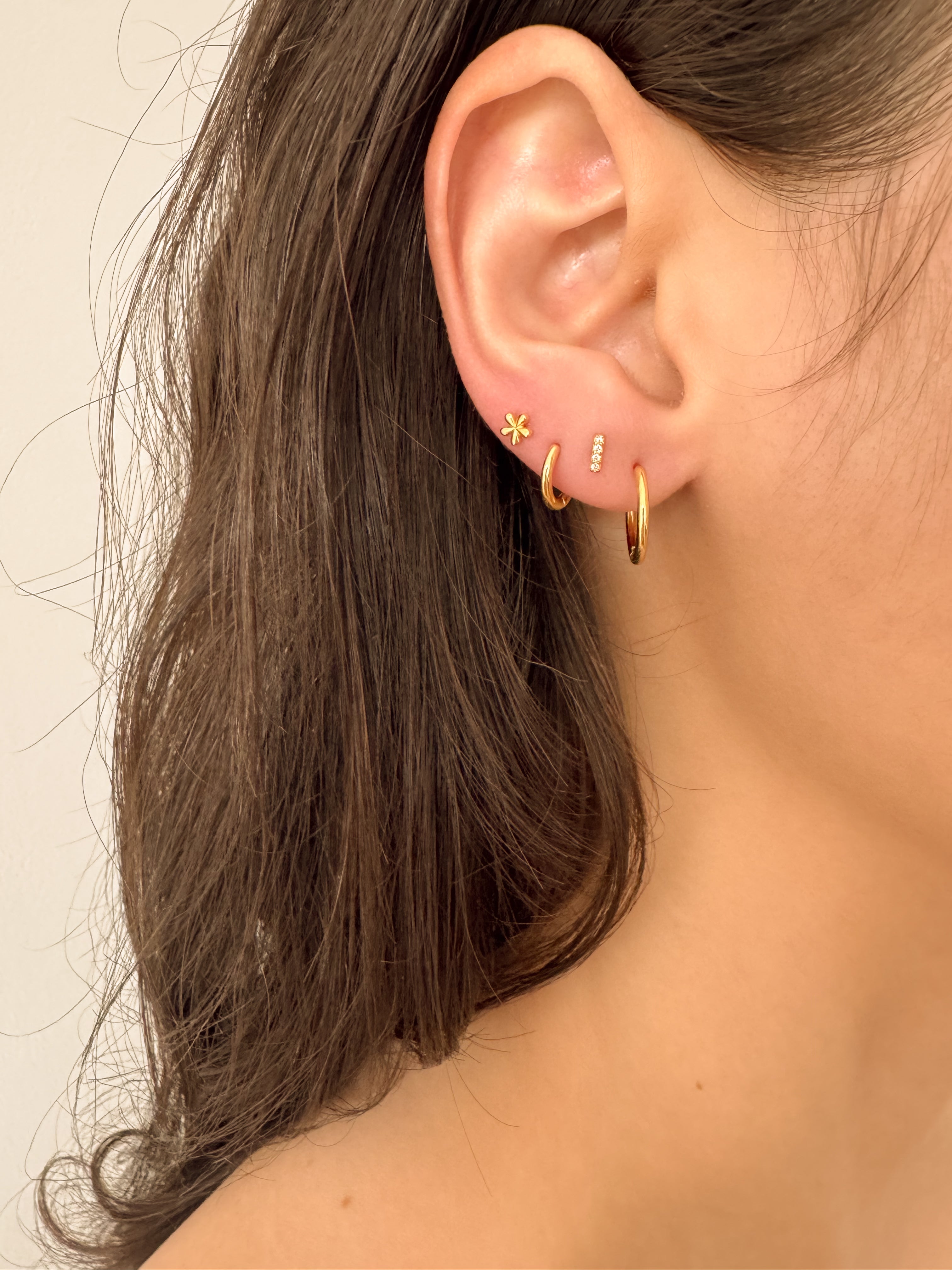 Conjunto de Argolinhas Click - Dourado