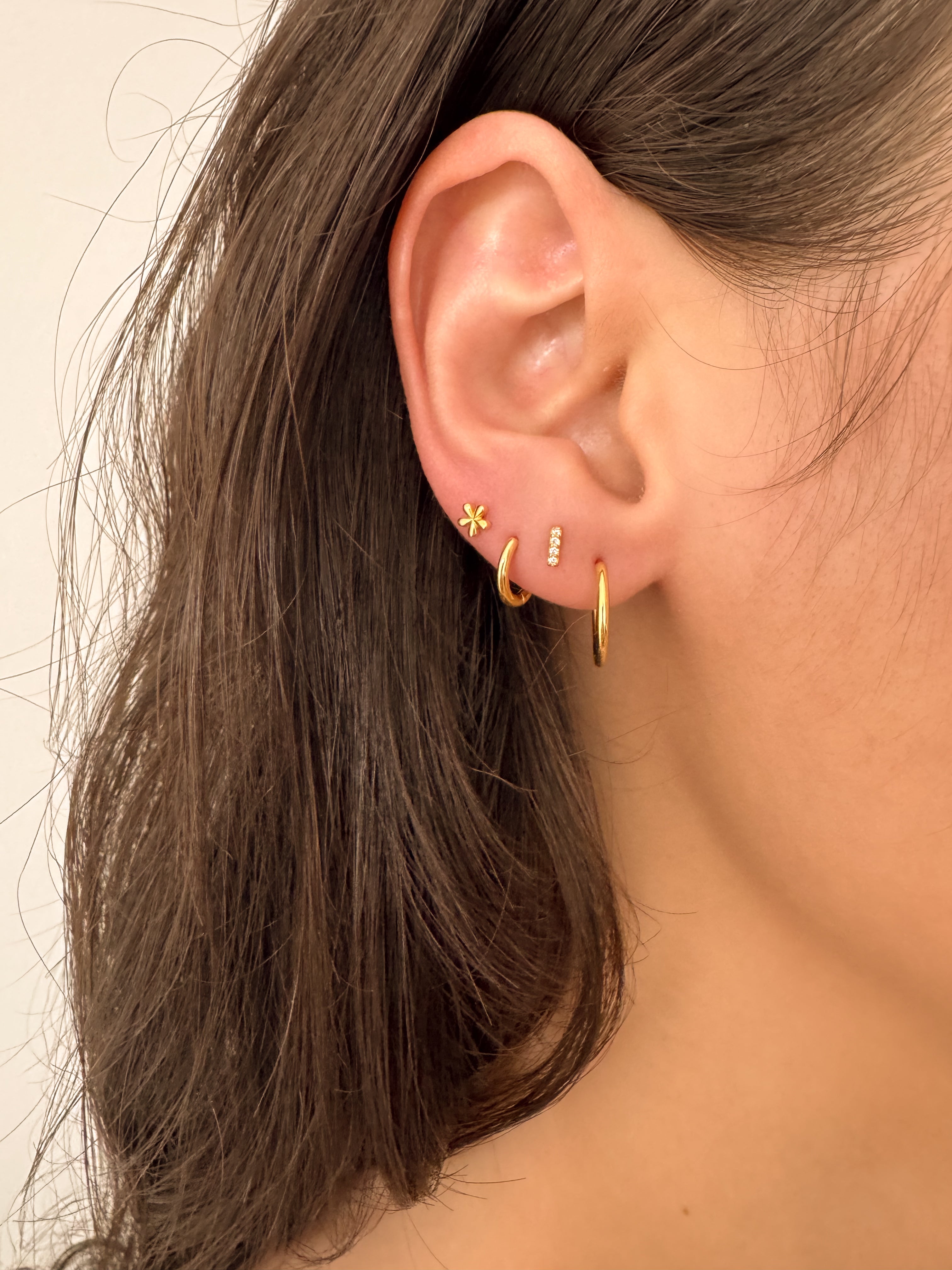 Conjunto de Argolinhas Click - Dourado