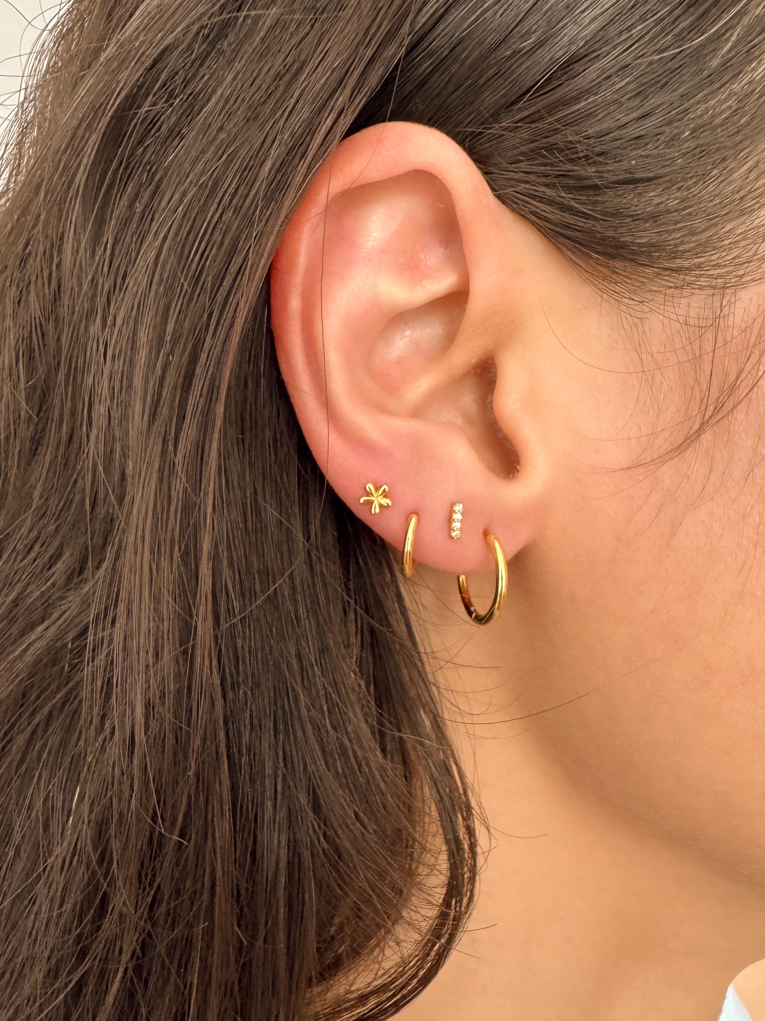 Conjunto de Argolinhas Click - Dourado