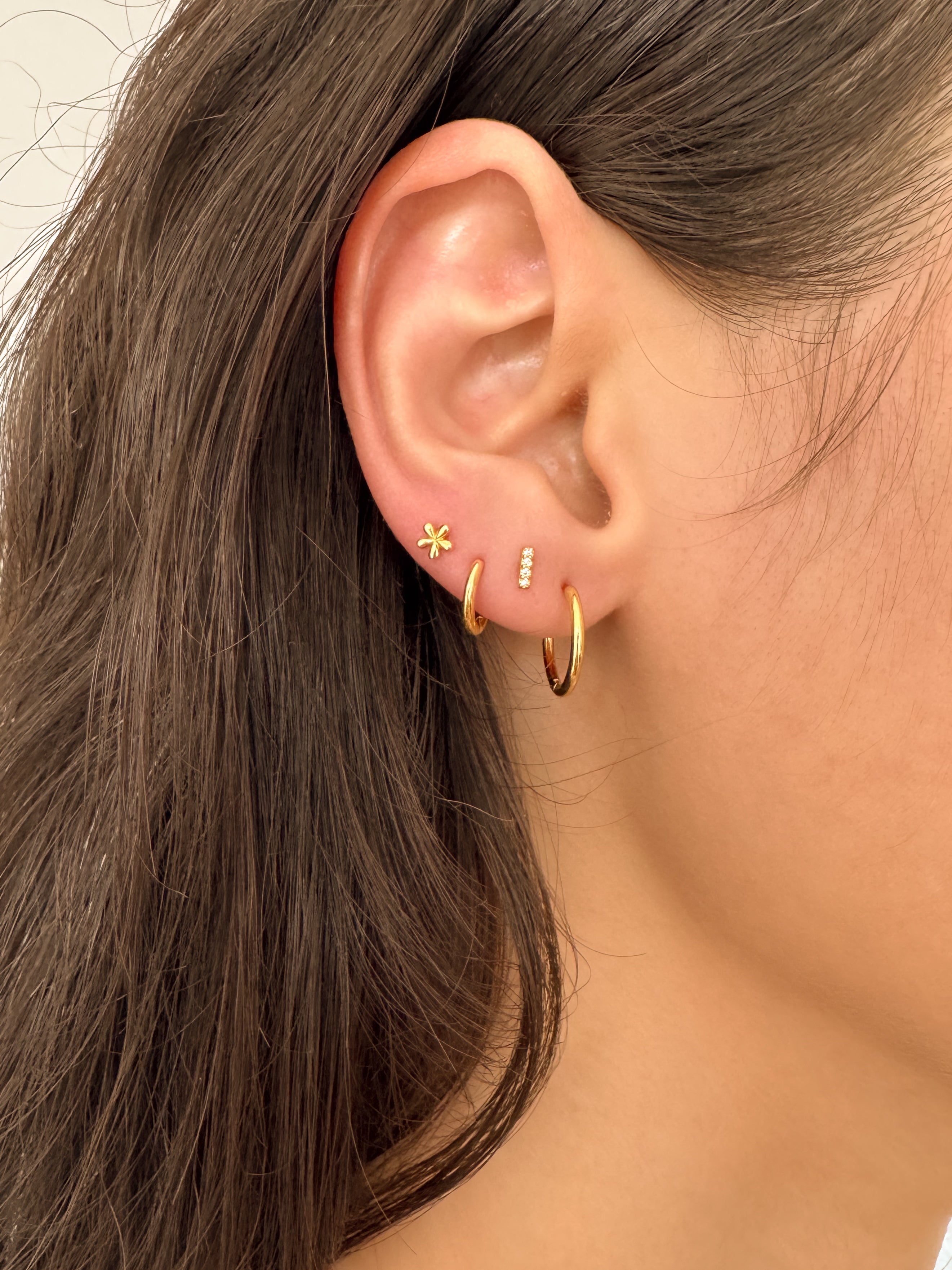 Conjunto de Argolinhas Click - Dourado