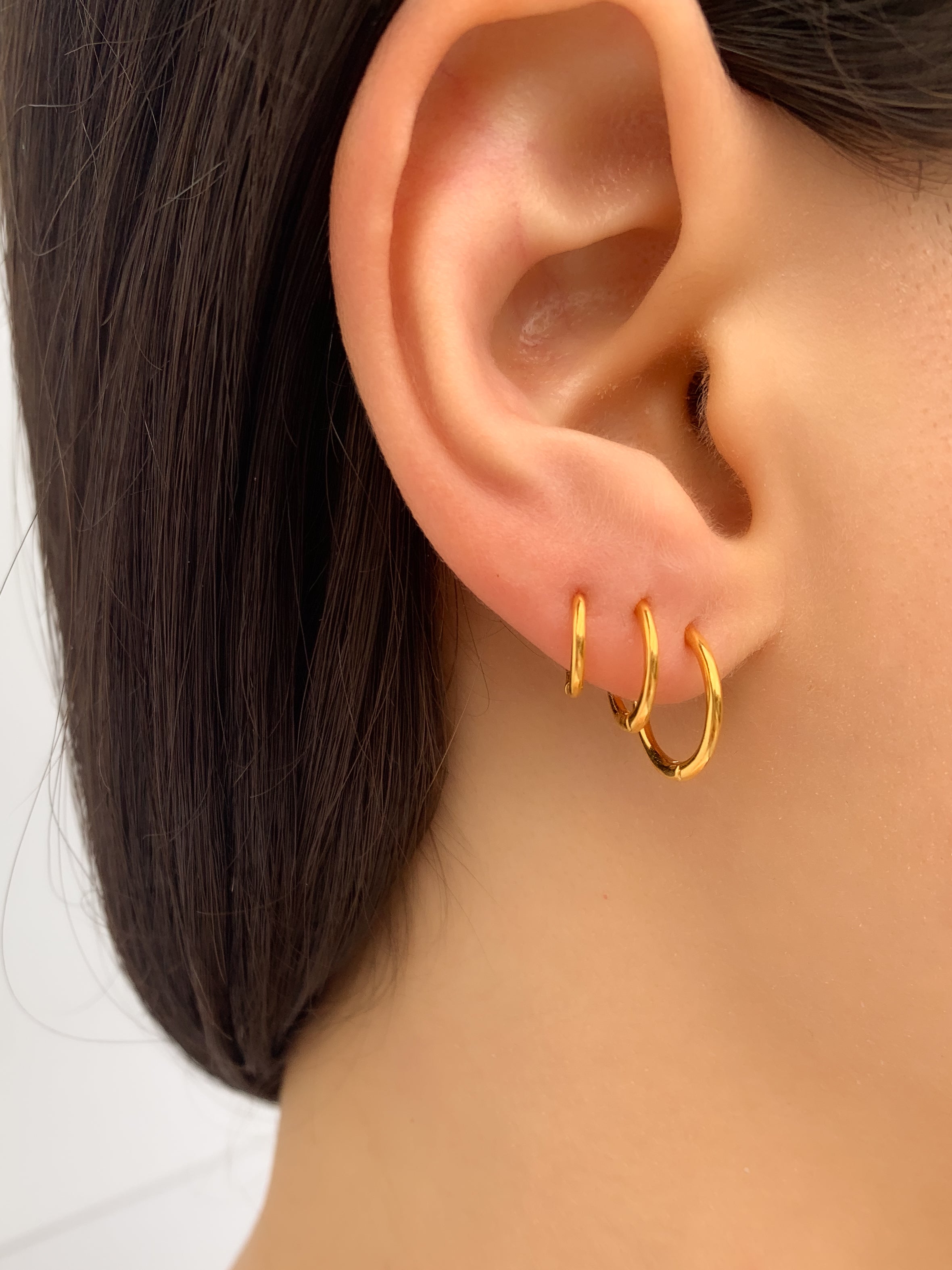 Conjunto de Argolinhas Click - Dourado