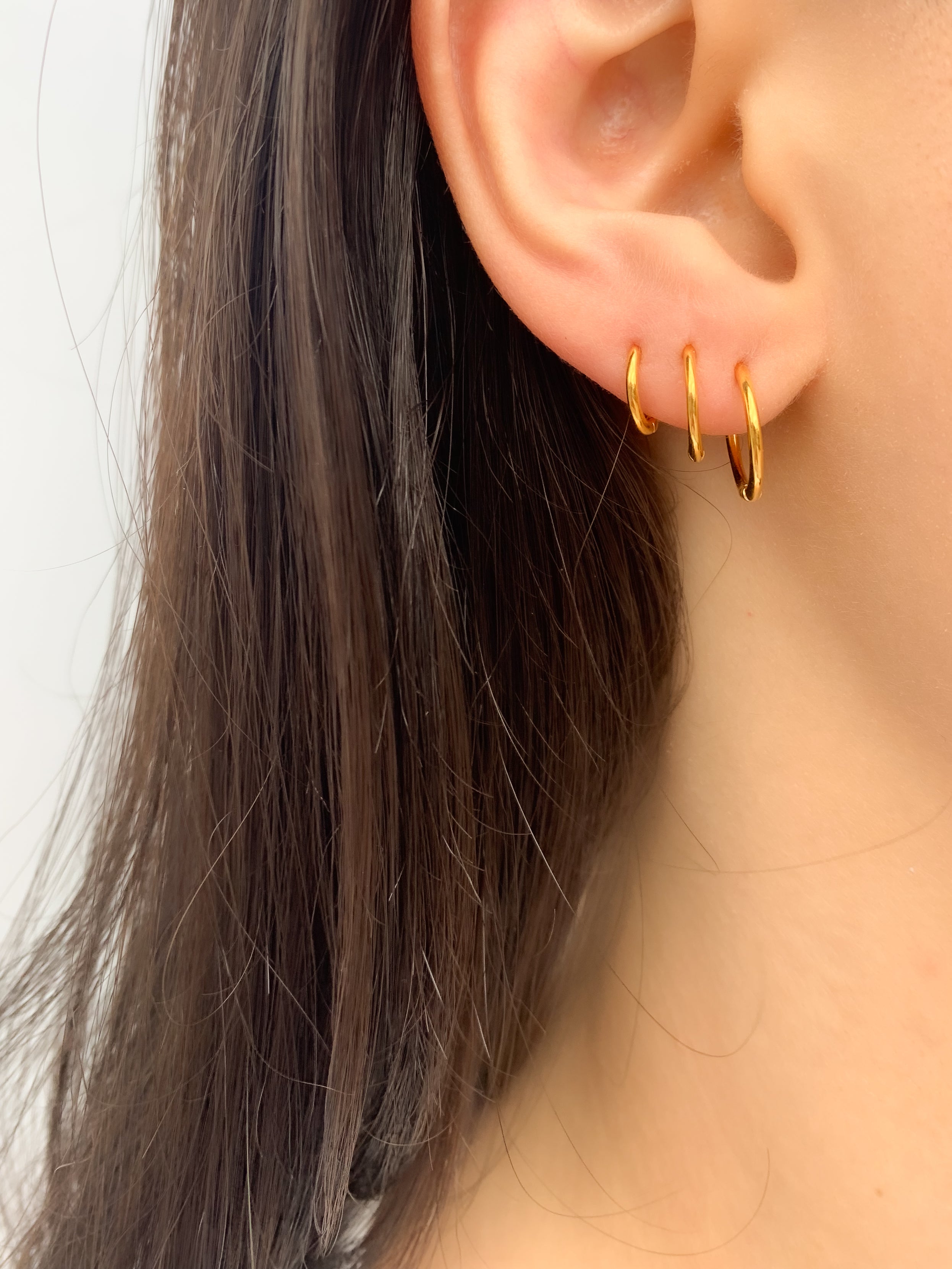 Conjunto de Argolinhas Click - Dourado