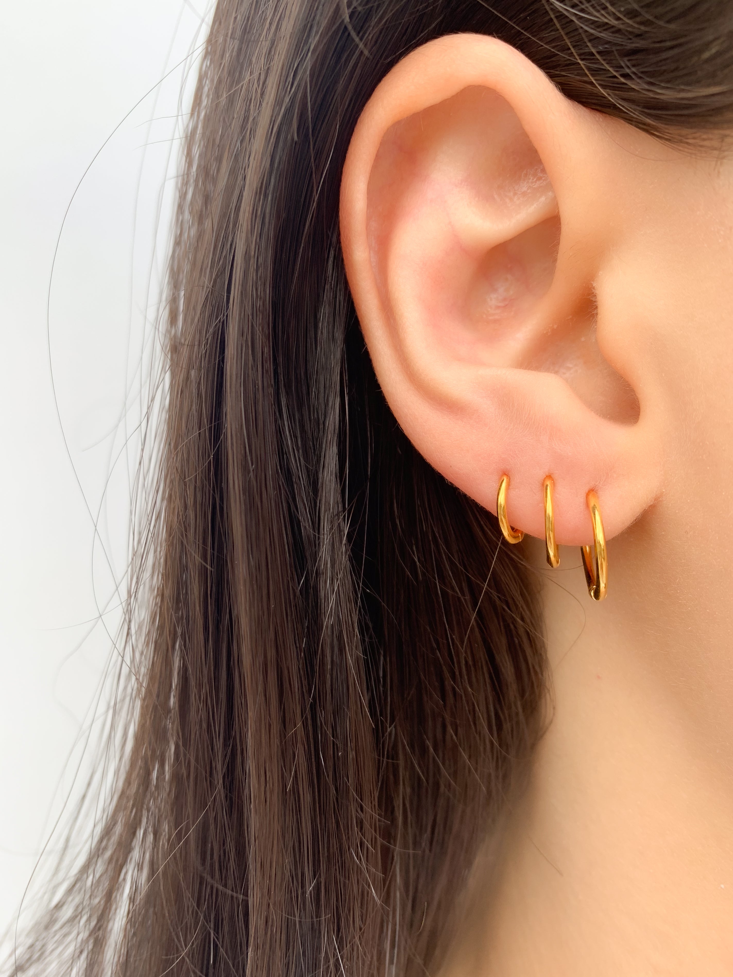 Conjunto de Argolinhas Click - Dourado