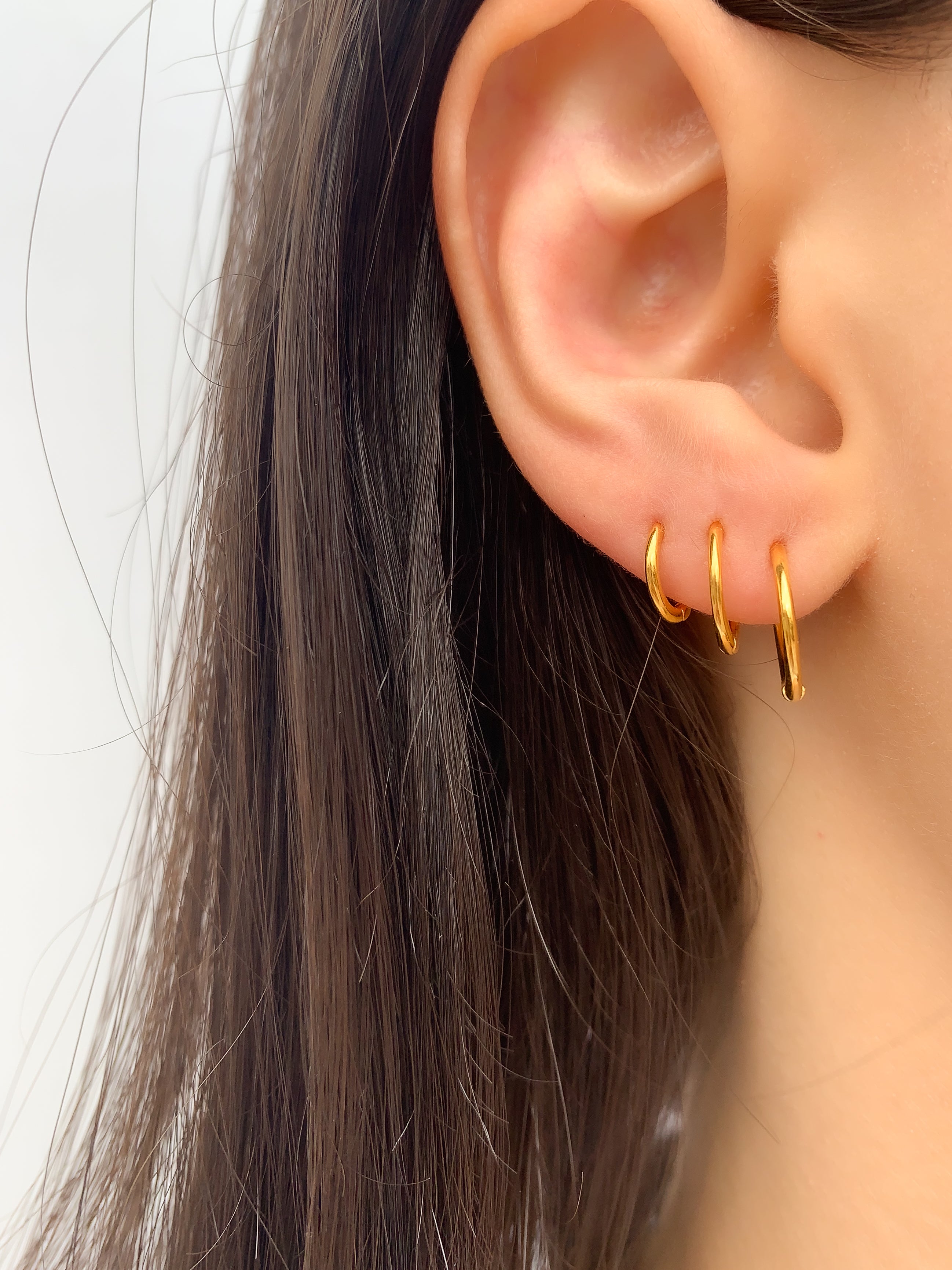 Conjunto de Argolinhas Click - Dourado