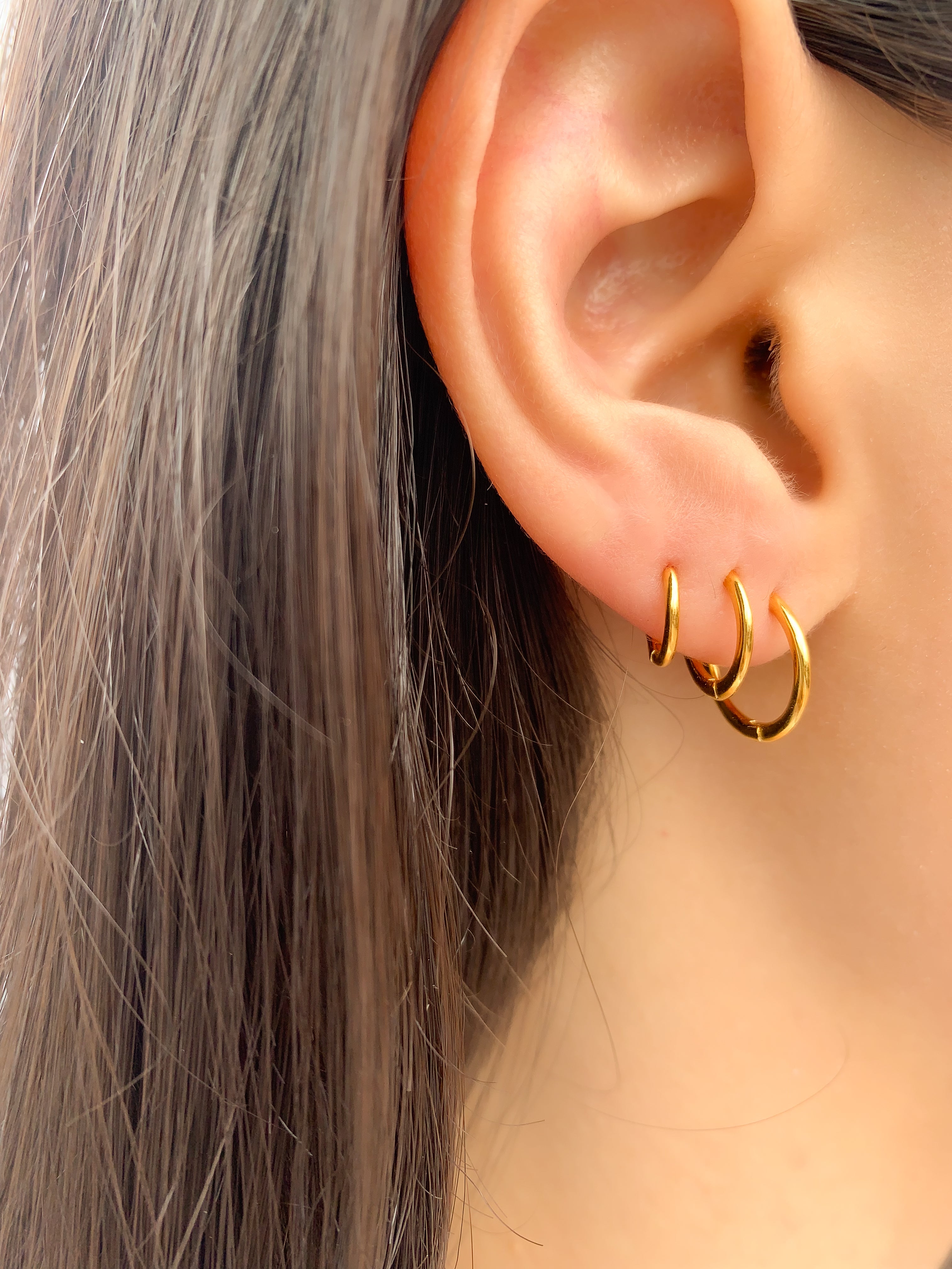 Conjunto de Argolinhas Click - Dourado