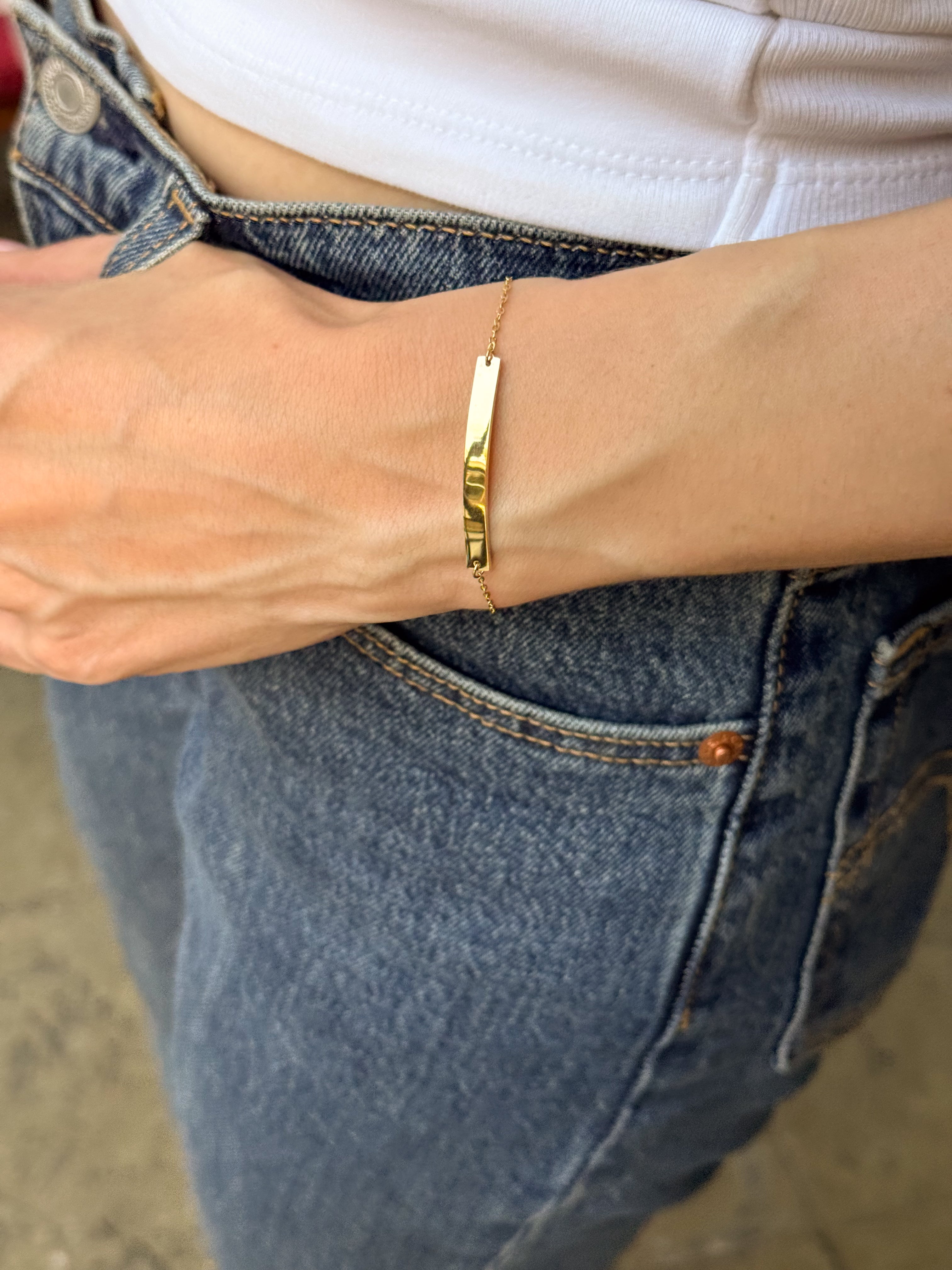 Pulseira Plaquinha - Dourada