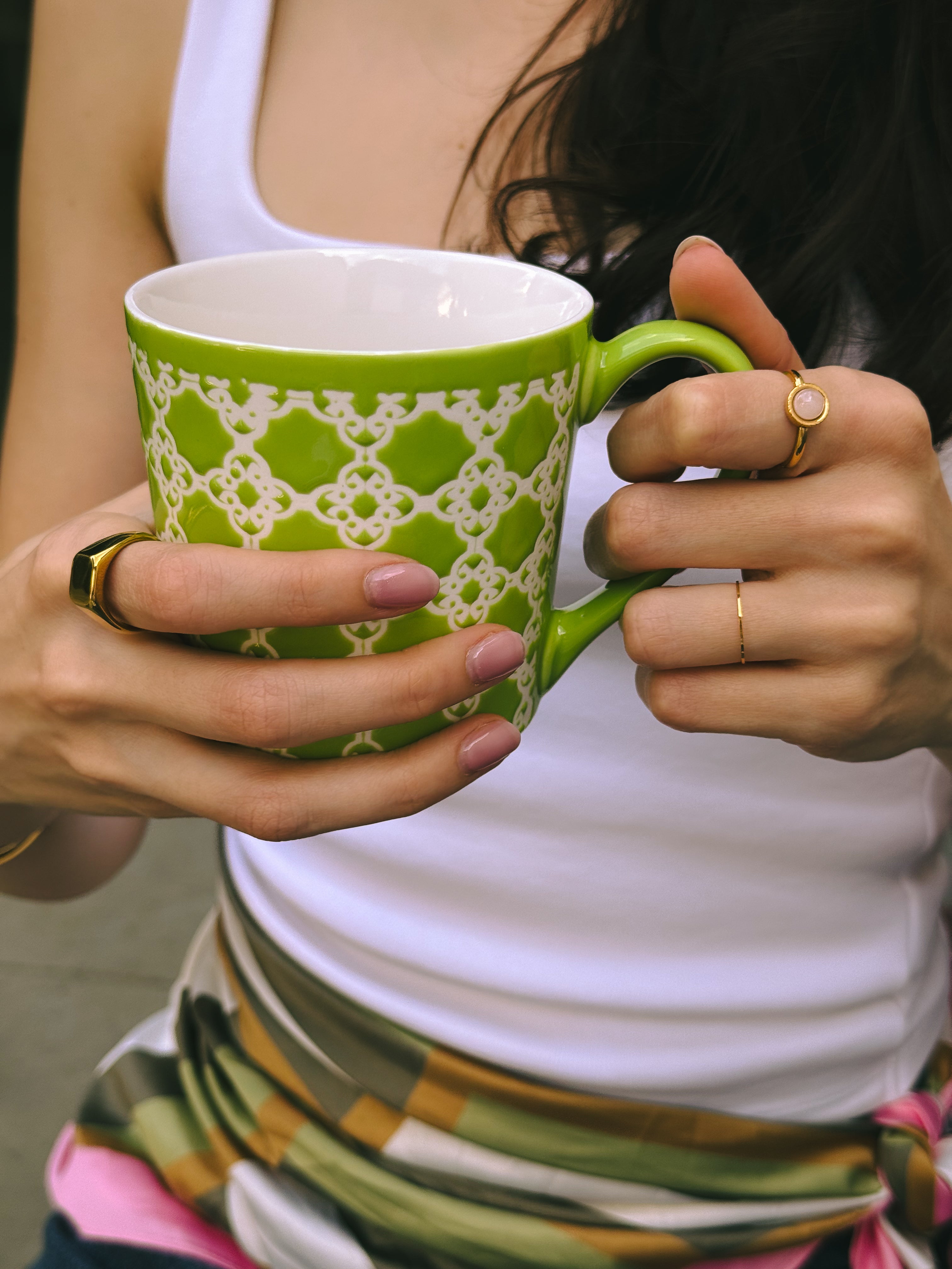 Anel Quartzo Rosa - Dourado