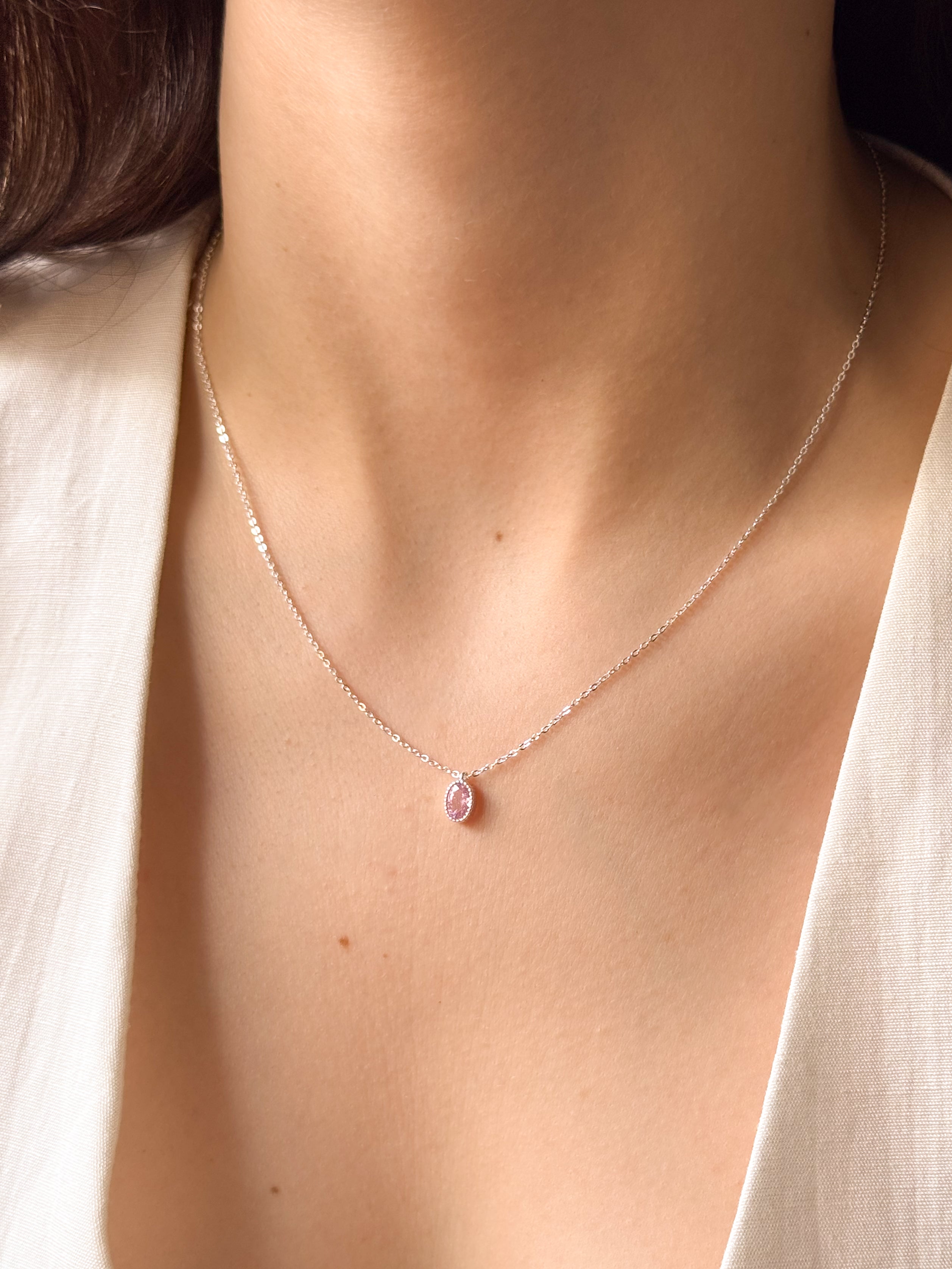 Colar Oval Rose - Prata 925