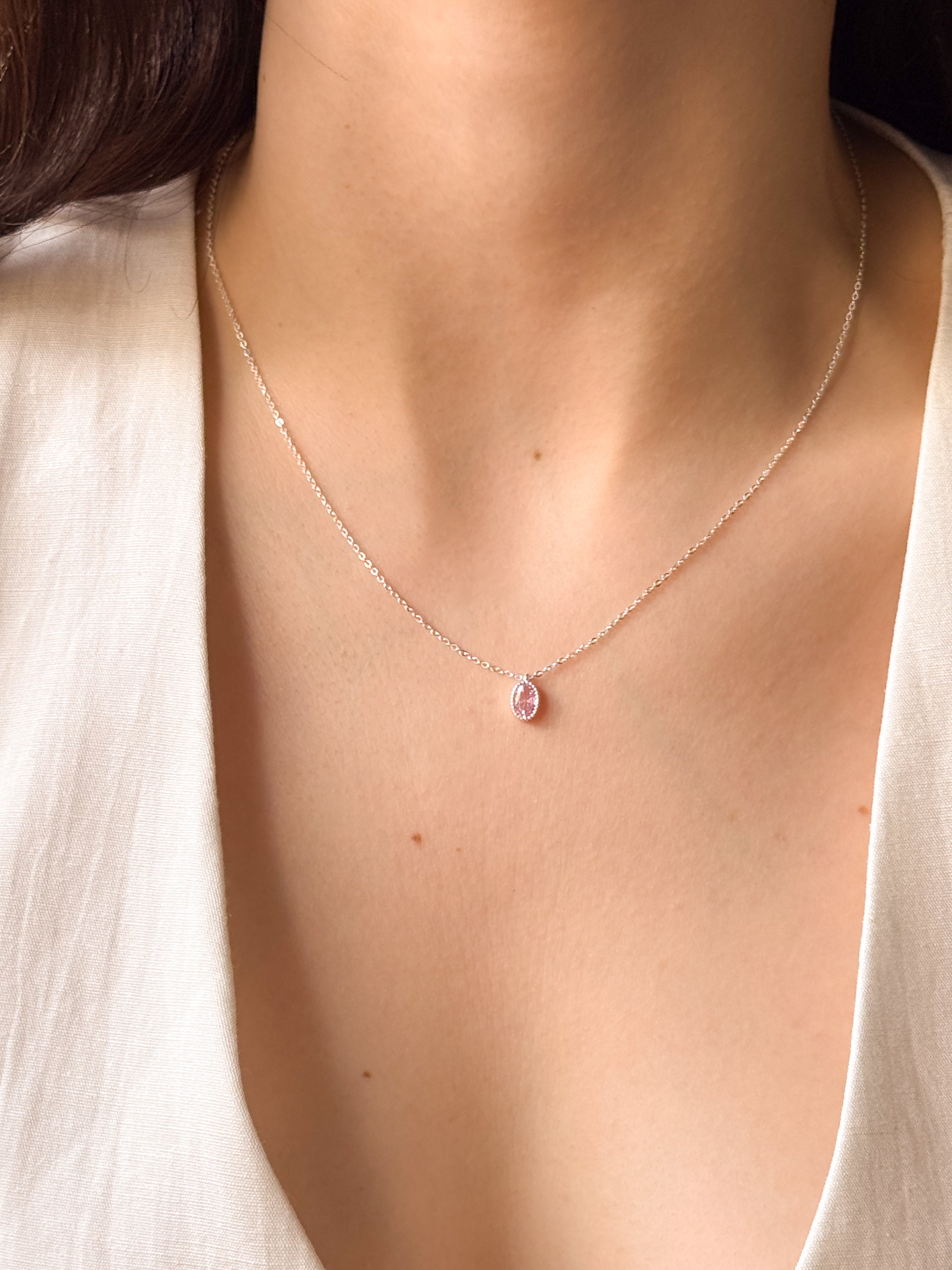 Colar Oval Rose - Prata 925