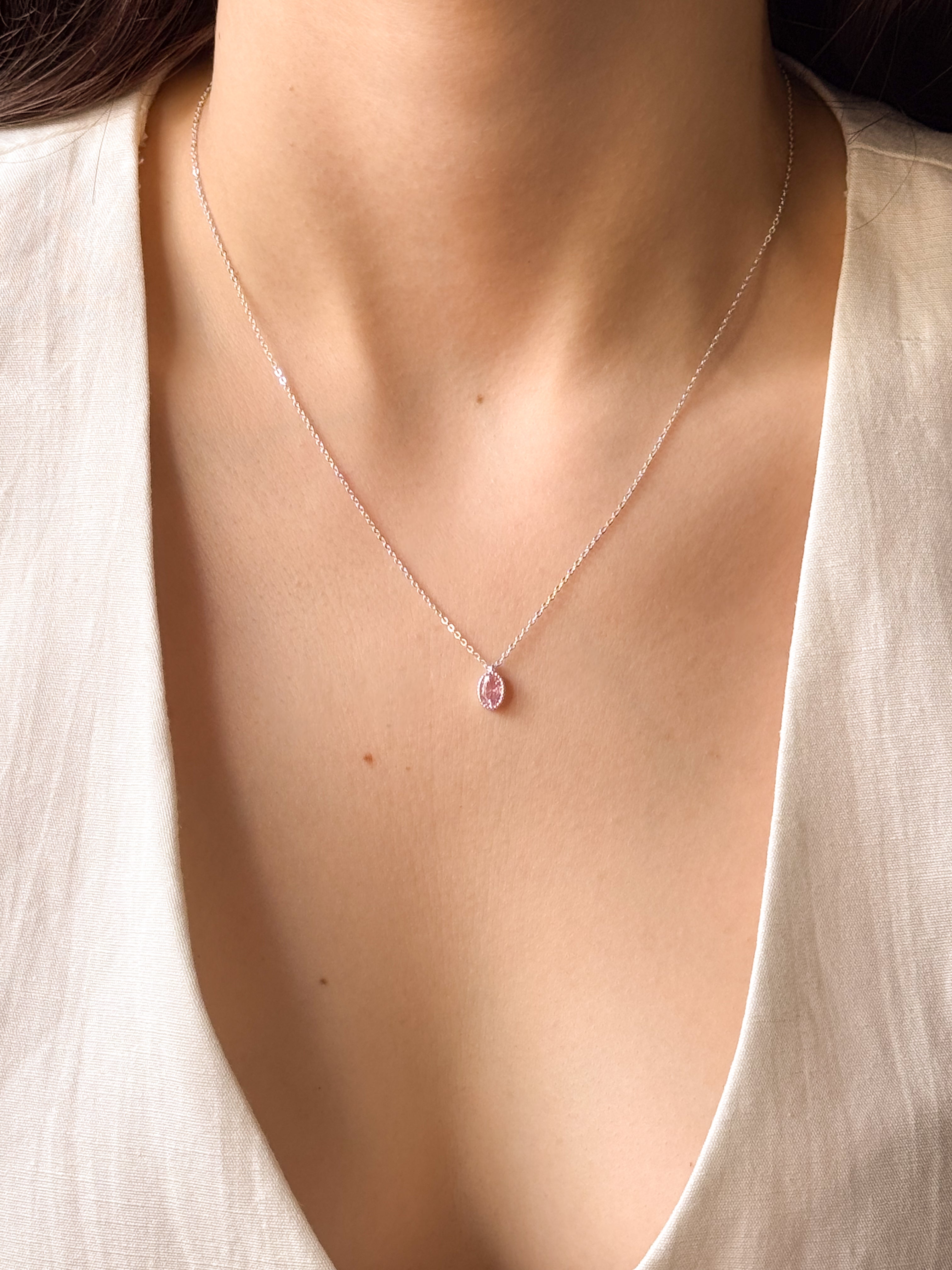 Colar Oval Rose - Prata 925