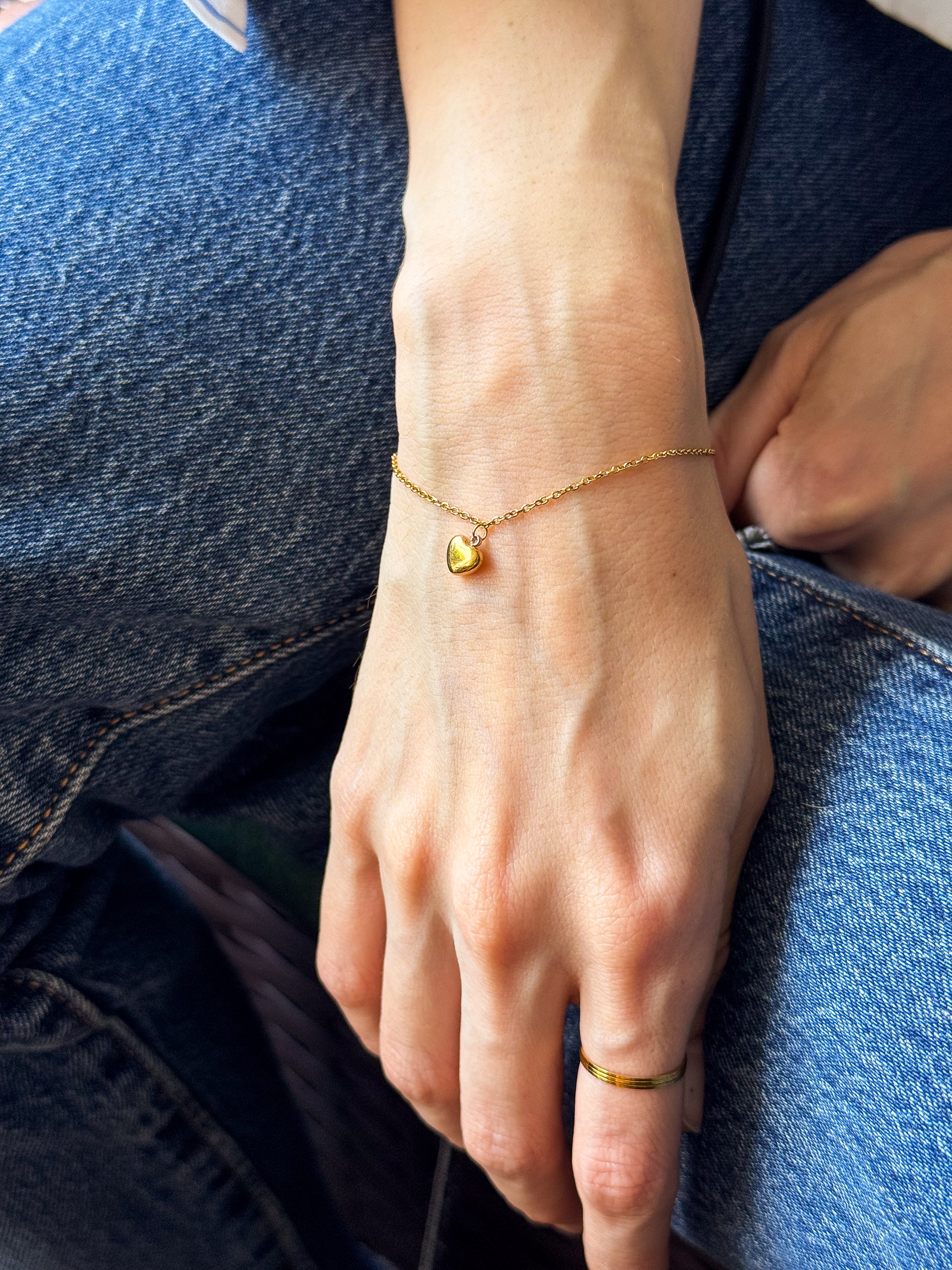 Pulseira Coração - Dourada