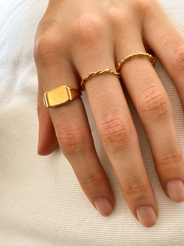 Anel Sinete Peaky - Dourado