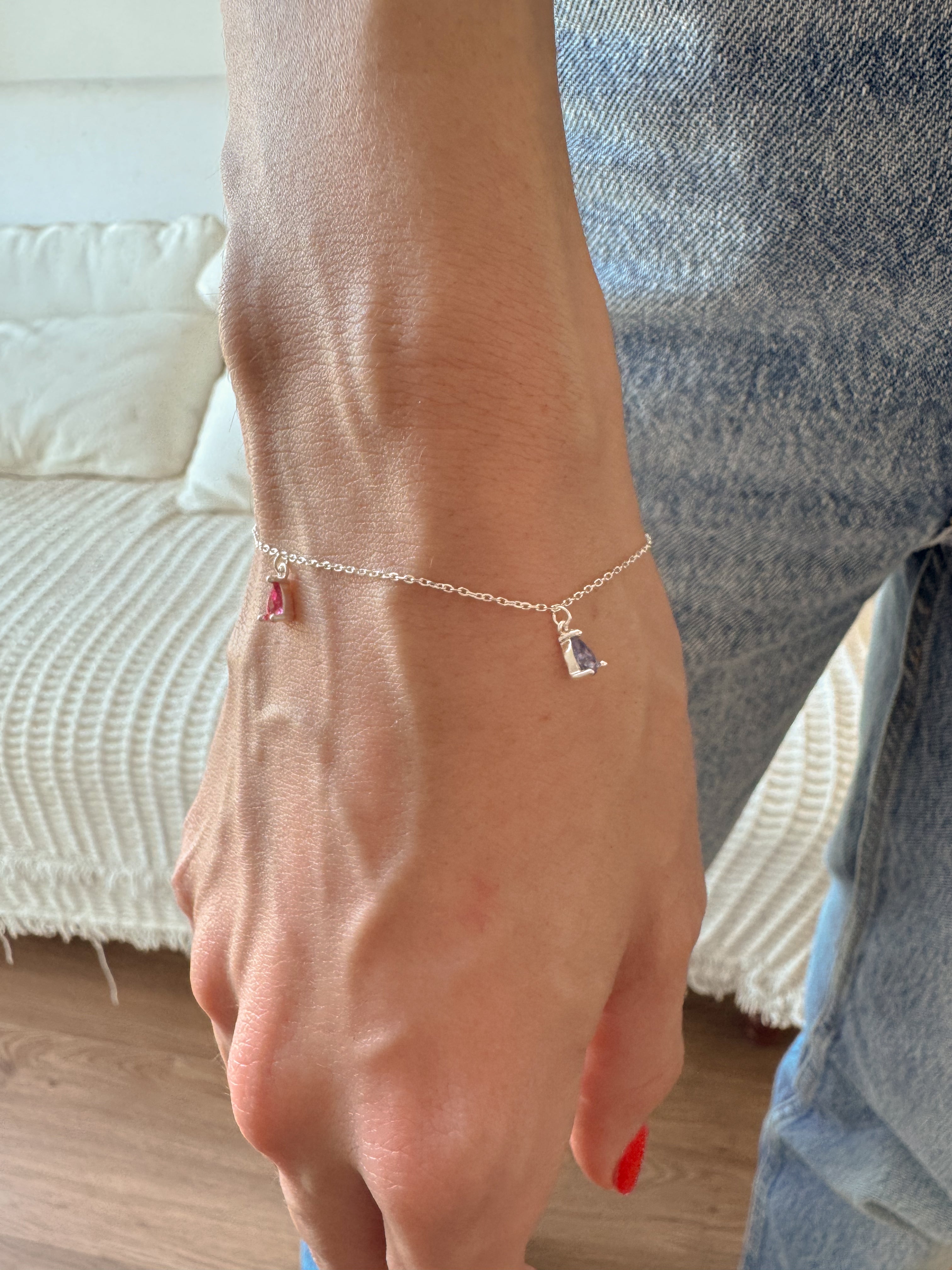 Pulseira de Gotinhas Coloridas - Prata 925