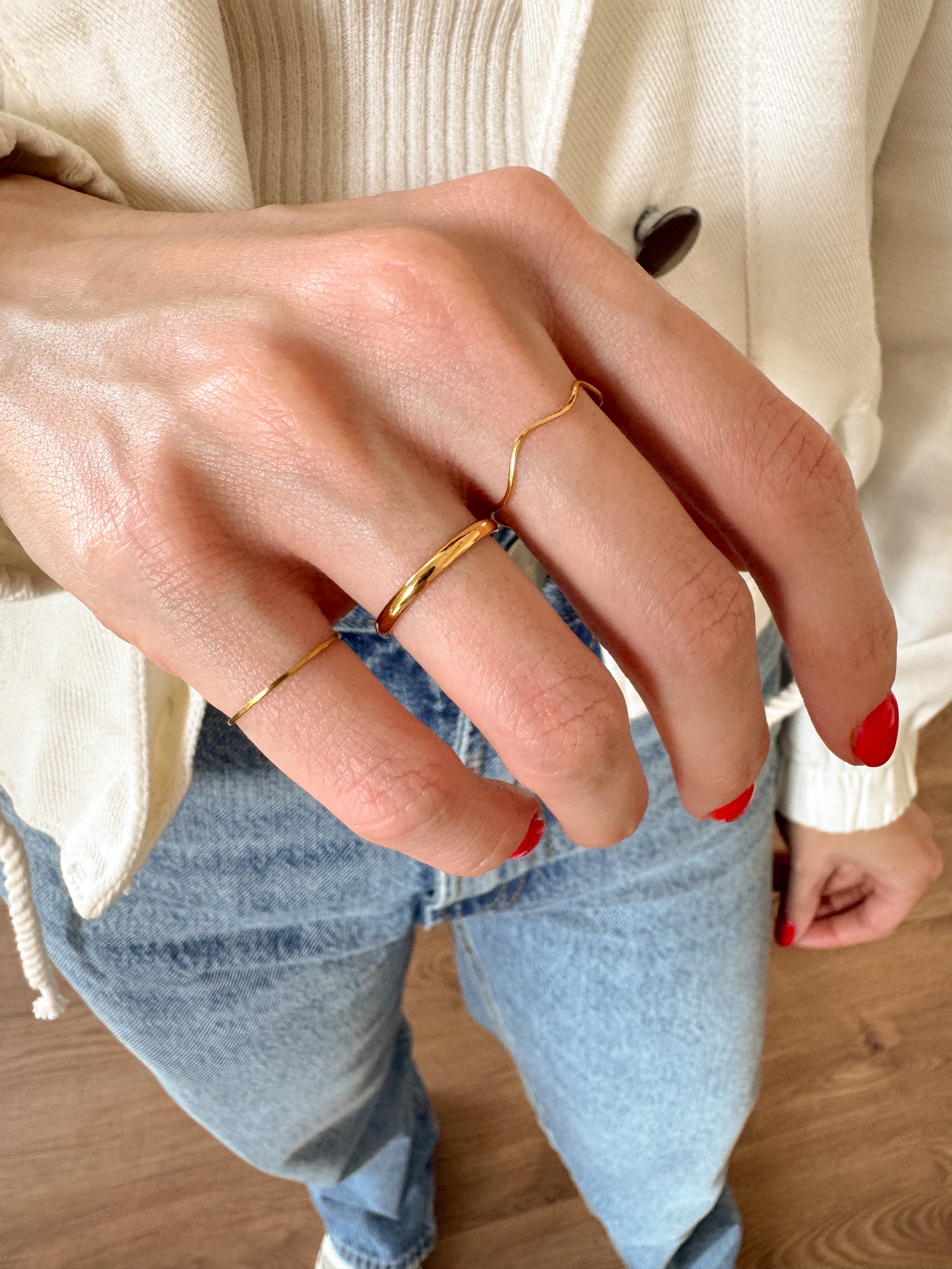 Anel Falange Liso - Dourado