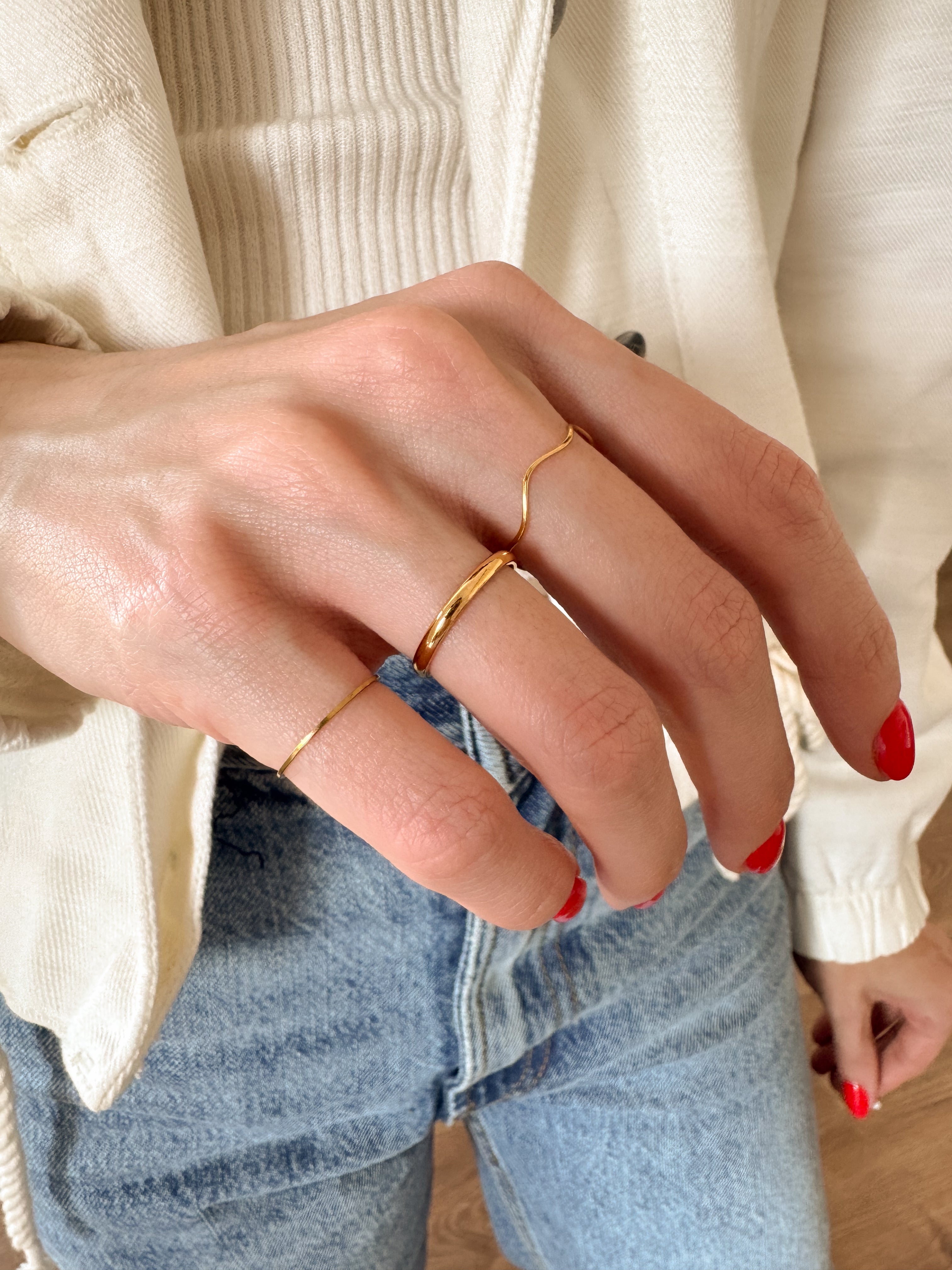 Anel Falange Liso - Dourado