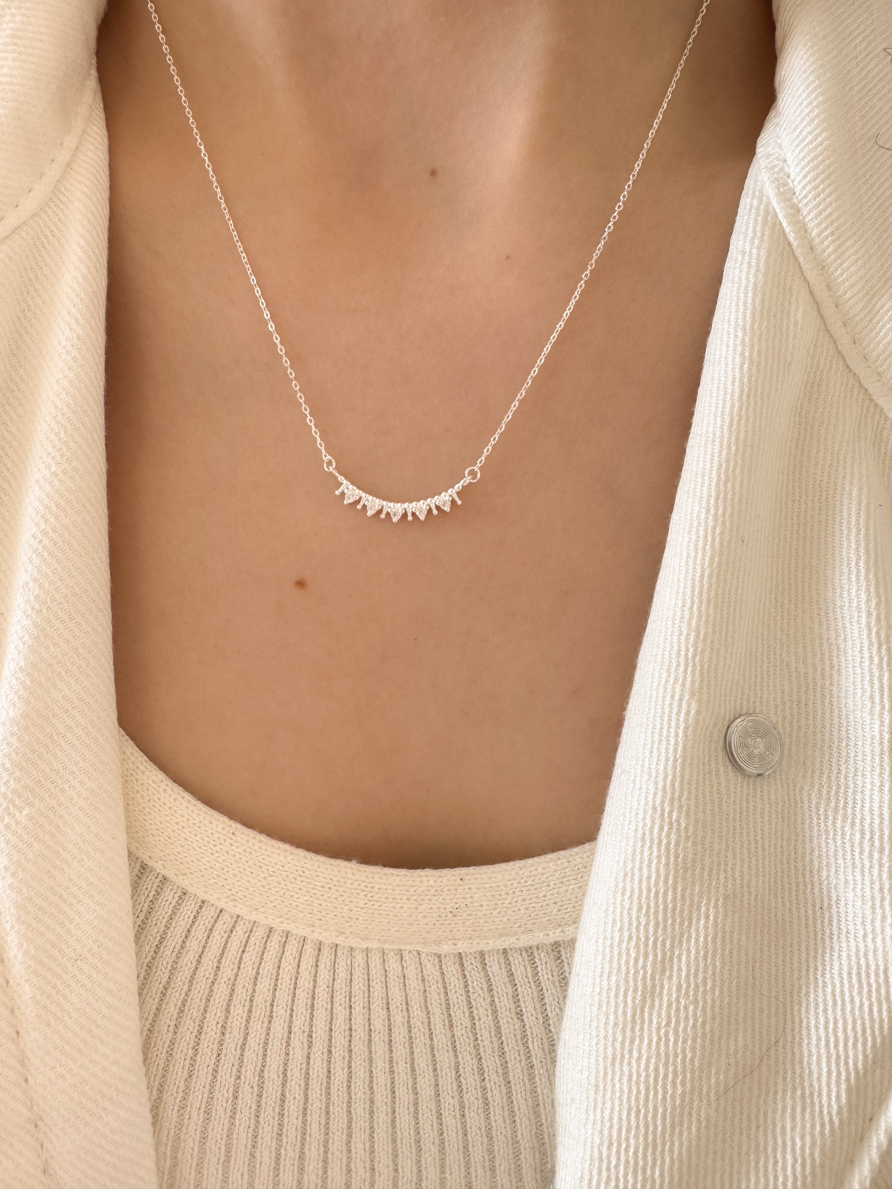 Colar Coroa Cravejado - Prata 925