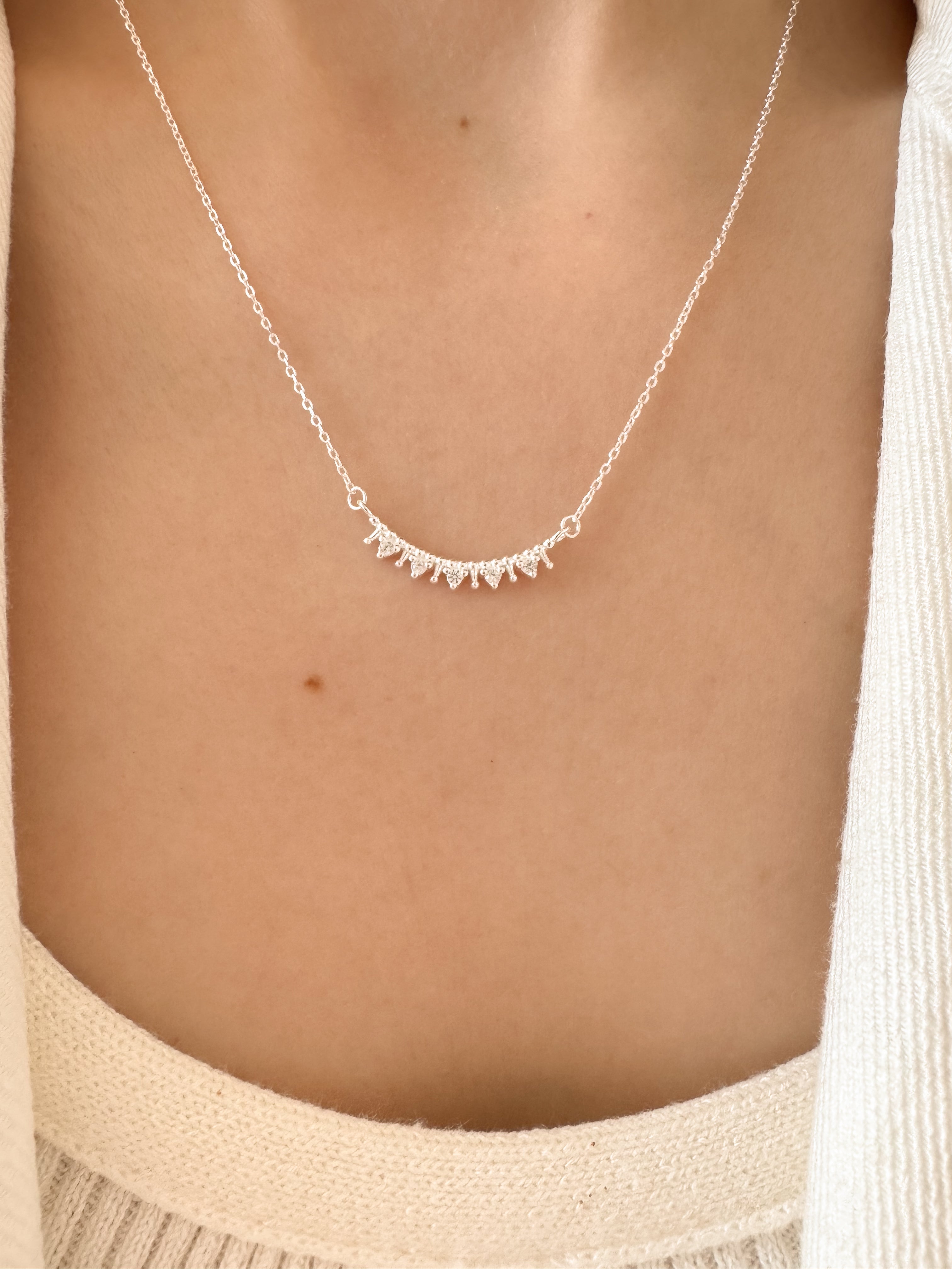 Colar Coroa Cravejado - Prata 925