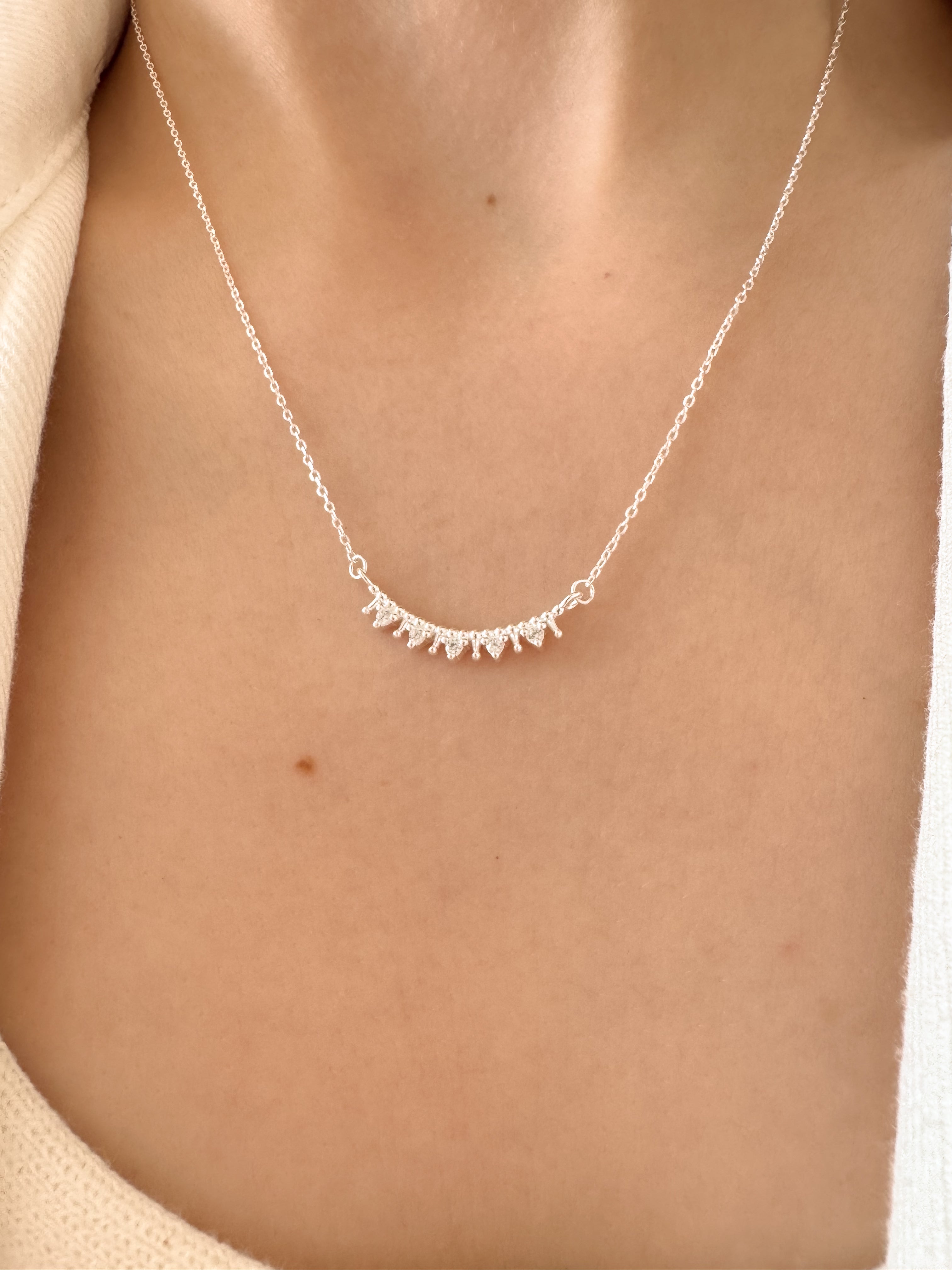 Colar Coroa Cravejado - Prata 925