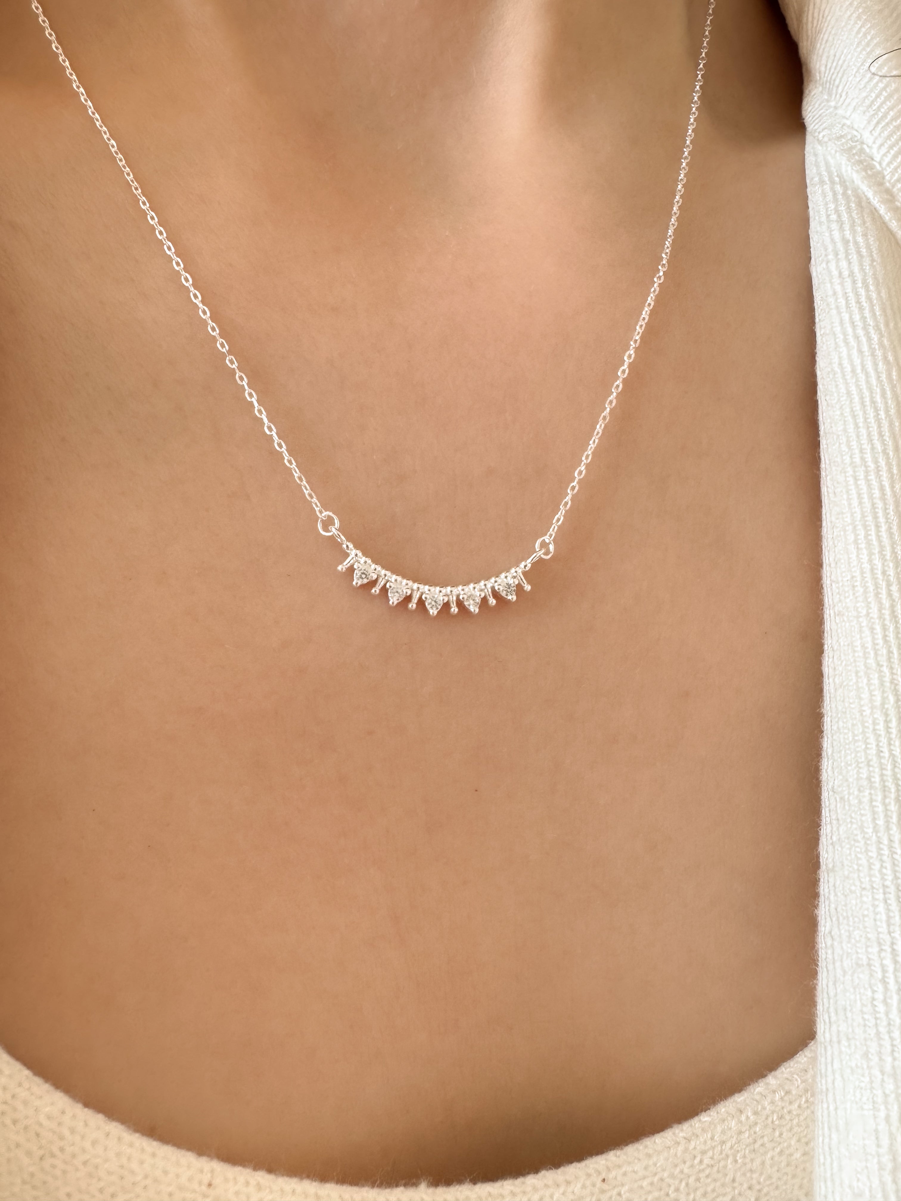 Colar Coroa Cravejado - Prata 925