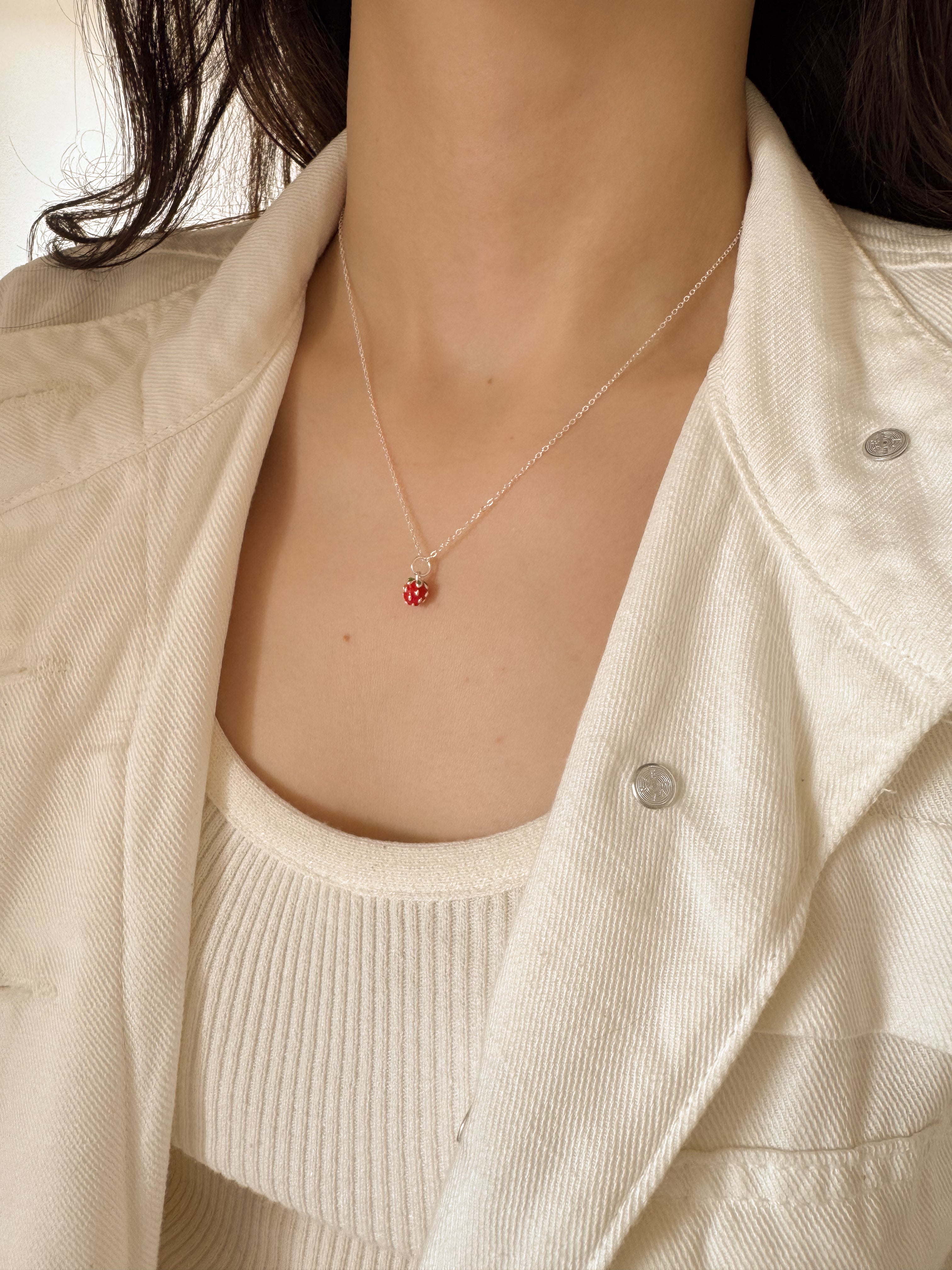 Pingente Moranguinho - Prata 925