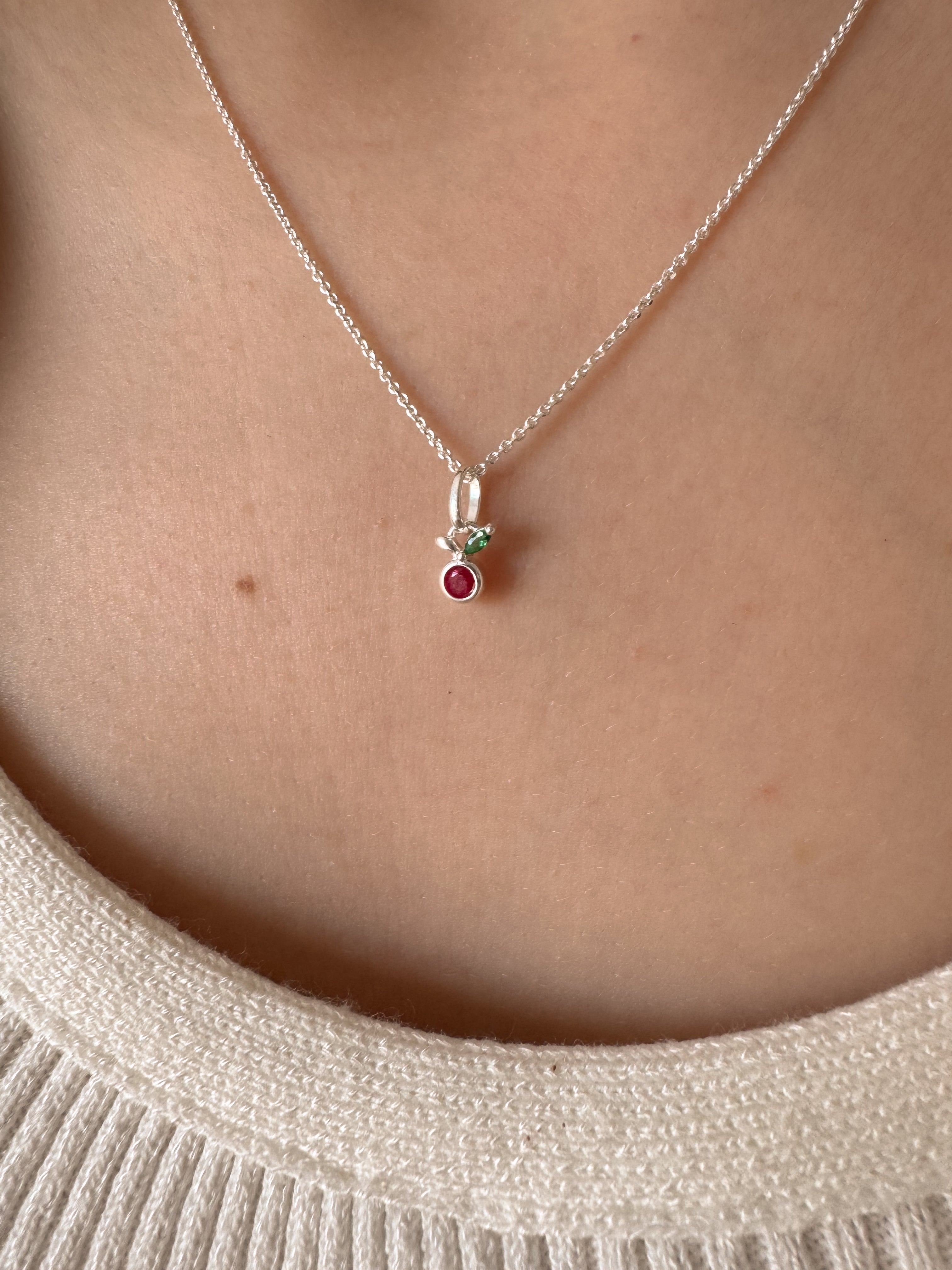 Pingente Cereja - Prata 925